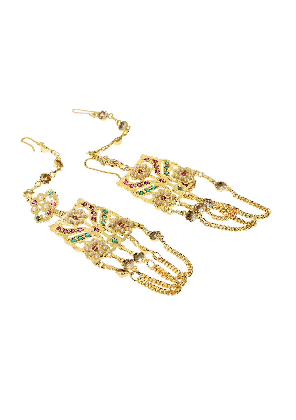 Dehri Gold Tone Silver Earrings