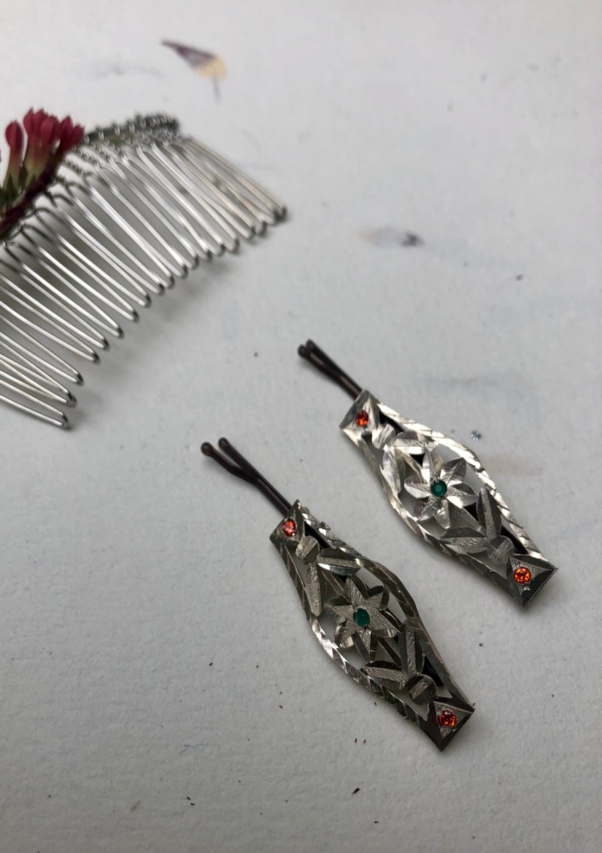 Dev Silver Hairpins - Set of 2