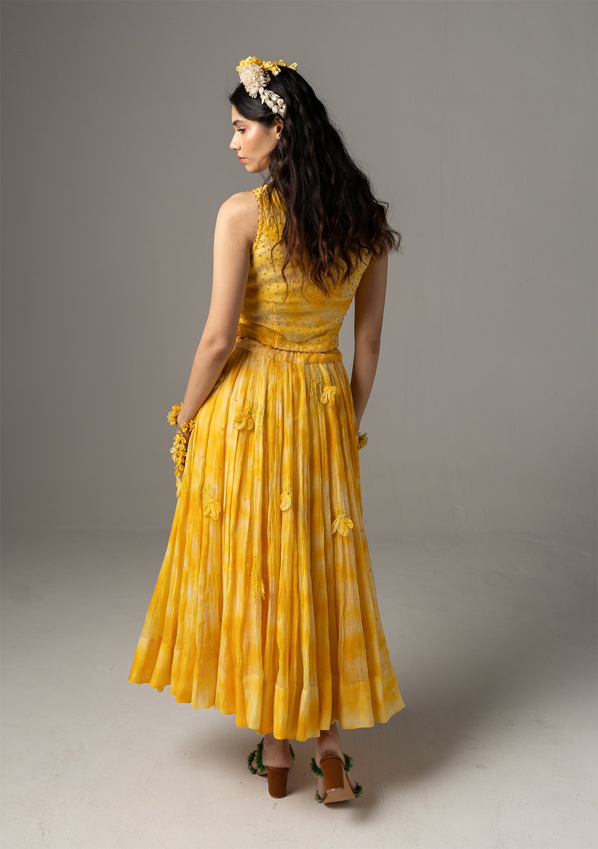 Basanti Skirt, Blouse & Dupatta Set