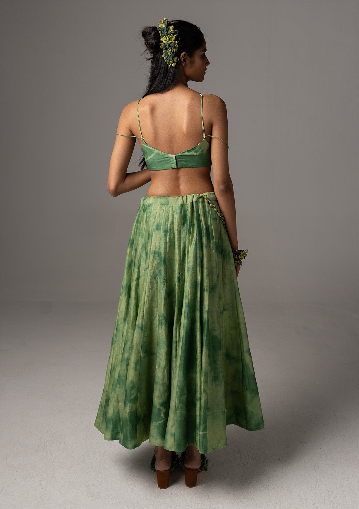 Gul Mehndi Skirt, Bustier & Dupatta Set