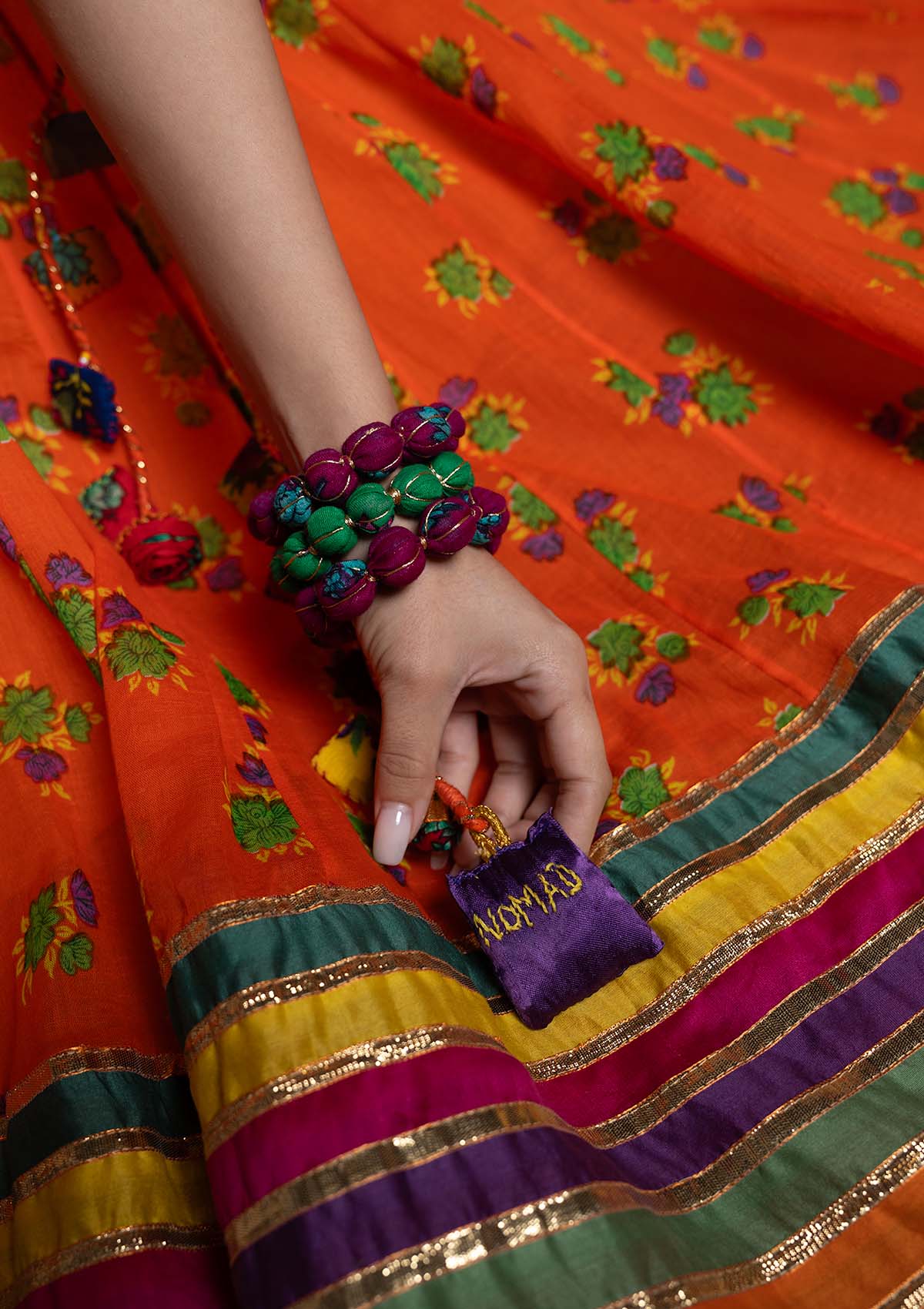Sajjo Floral Chintz Ghagra, Choli & Dupatta Set