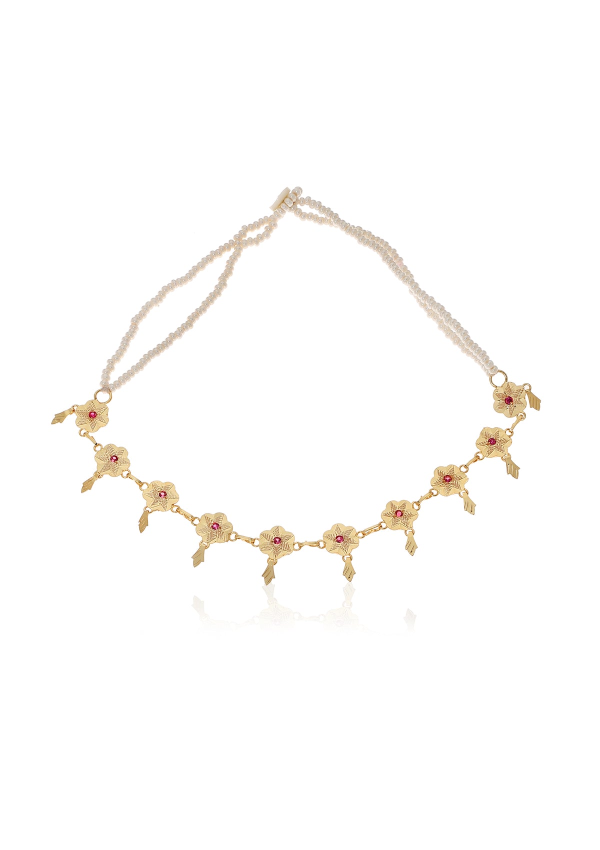 Gulab Gold Tone Silver Necklace