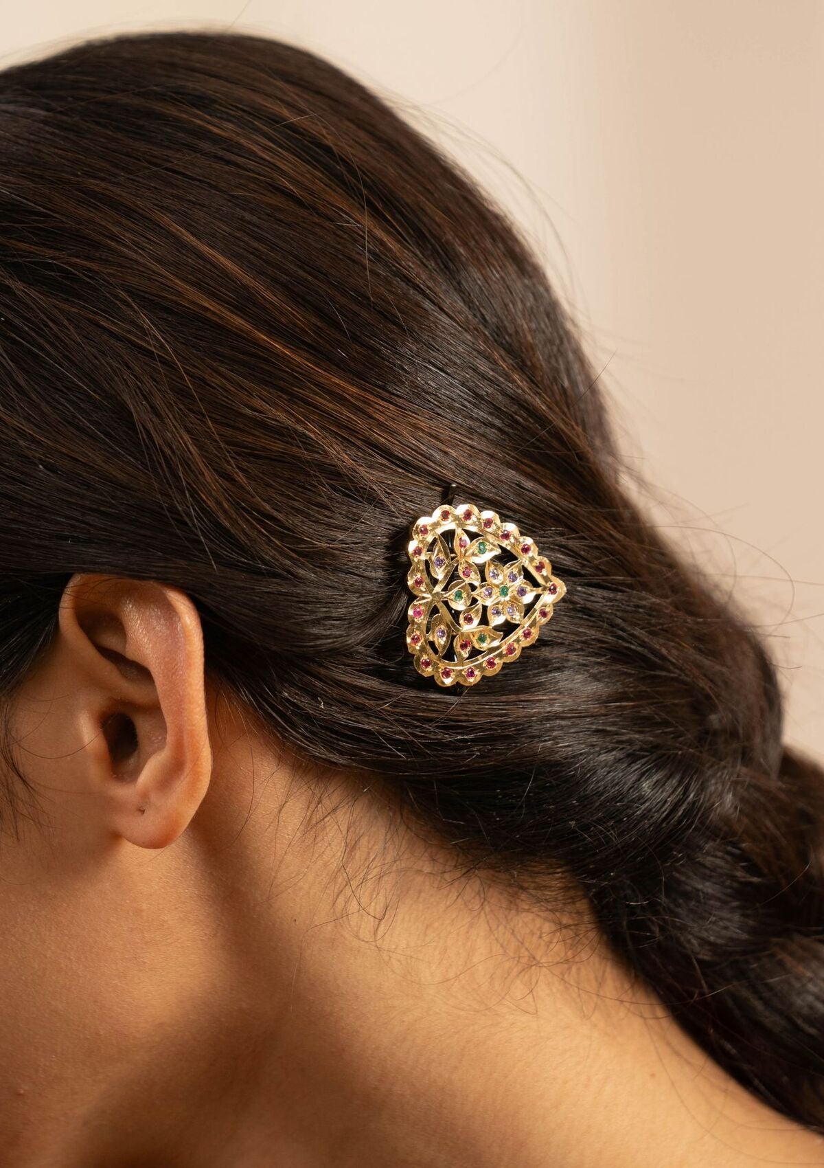Dilsa Gold Tone Silver Hairpin