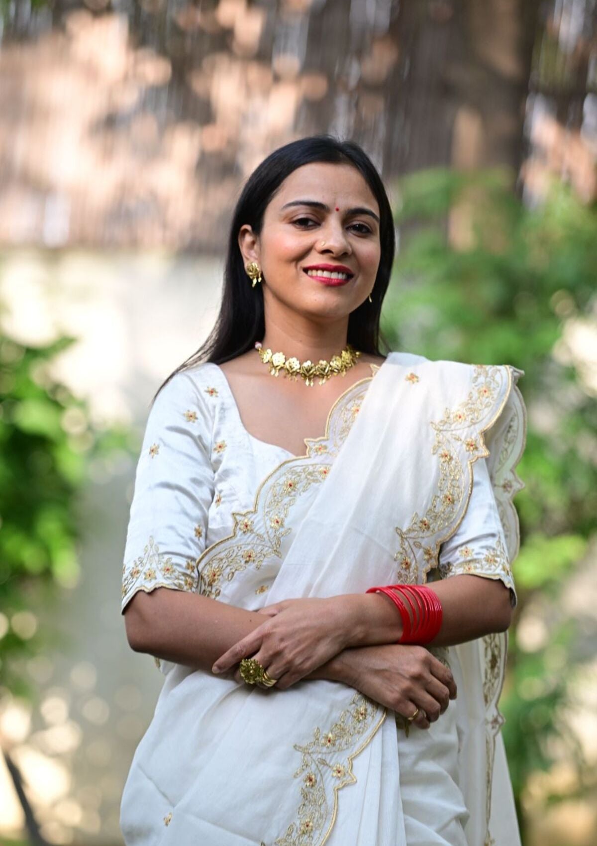 Doodhi Ivory saree