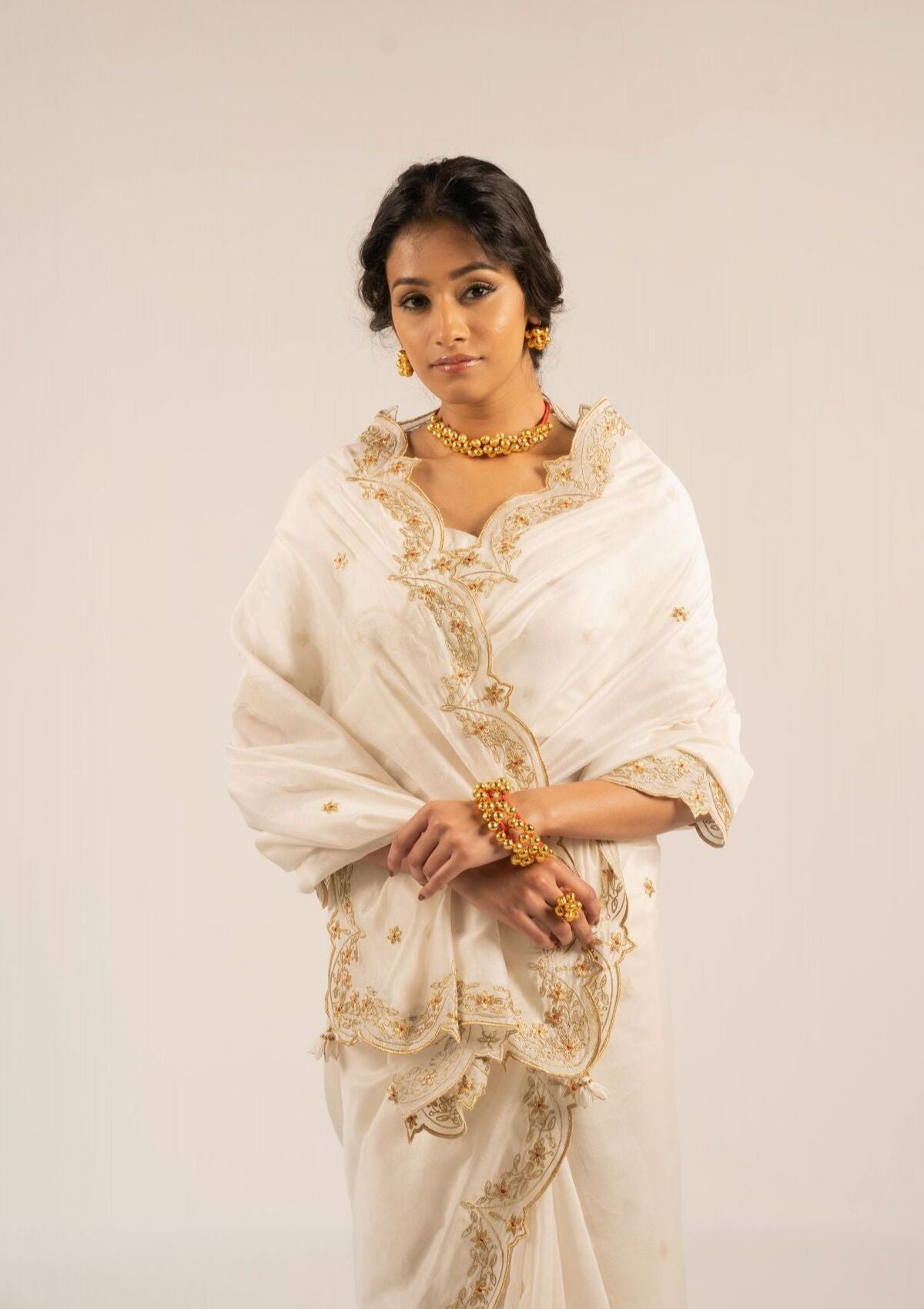 Doodhi Ivory saree