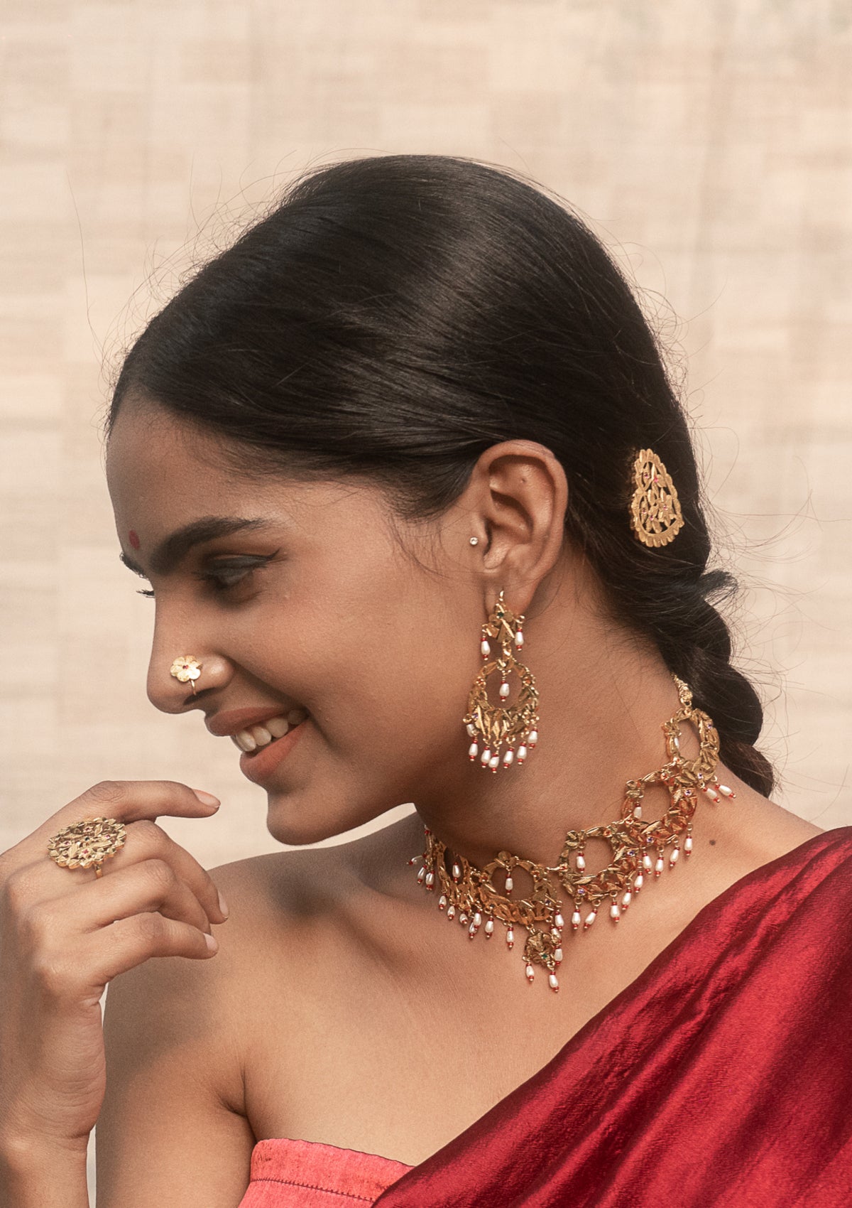 Fadila Gold Tone Silver Necklace