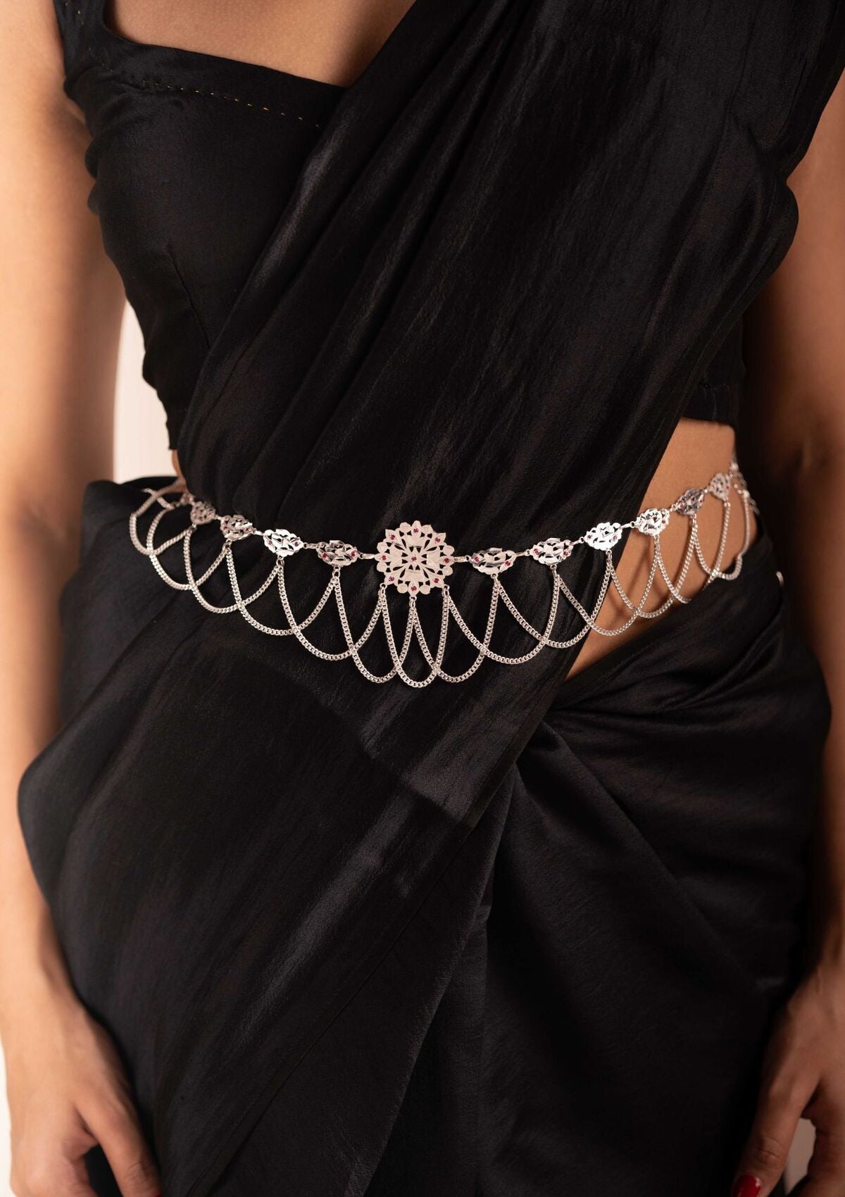 Jewellery Kamarband With Lehenga Fiza Silver Kamarband