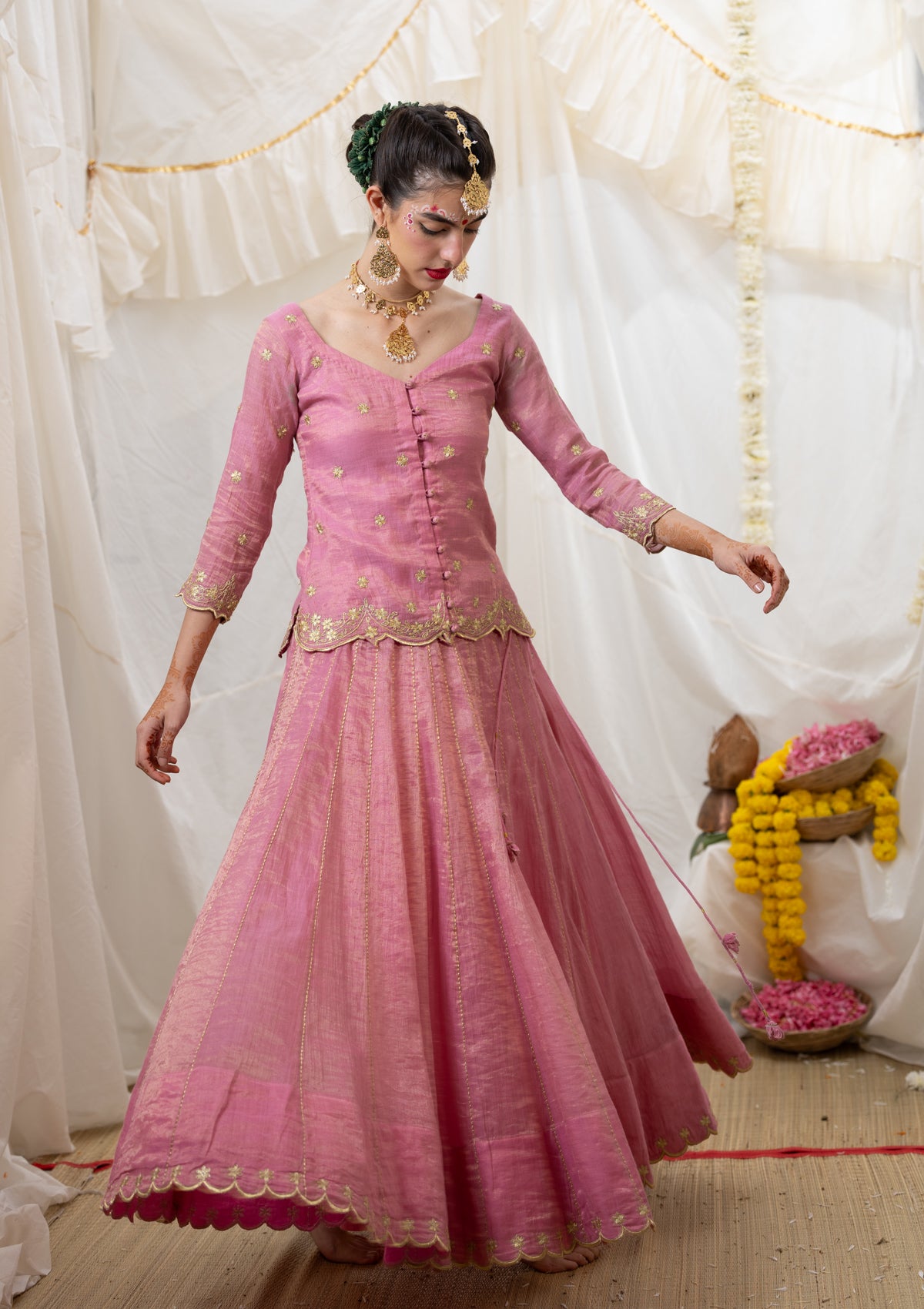 Geeta Tissue Skirt & Blouse