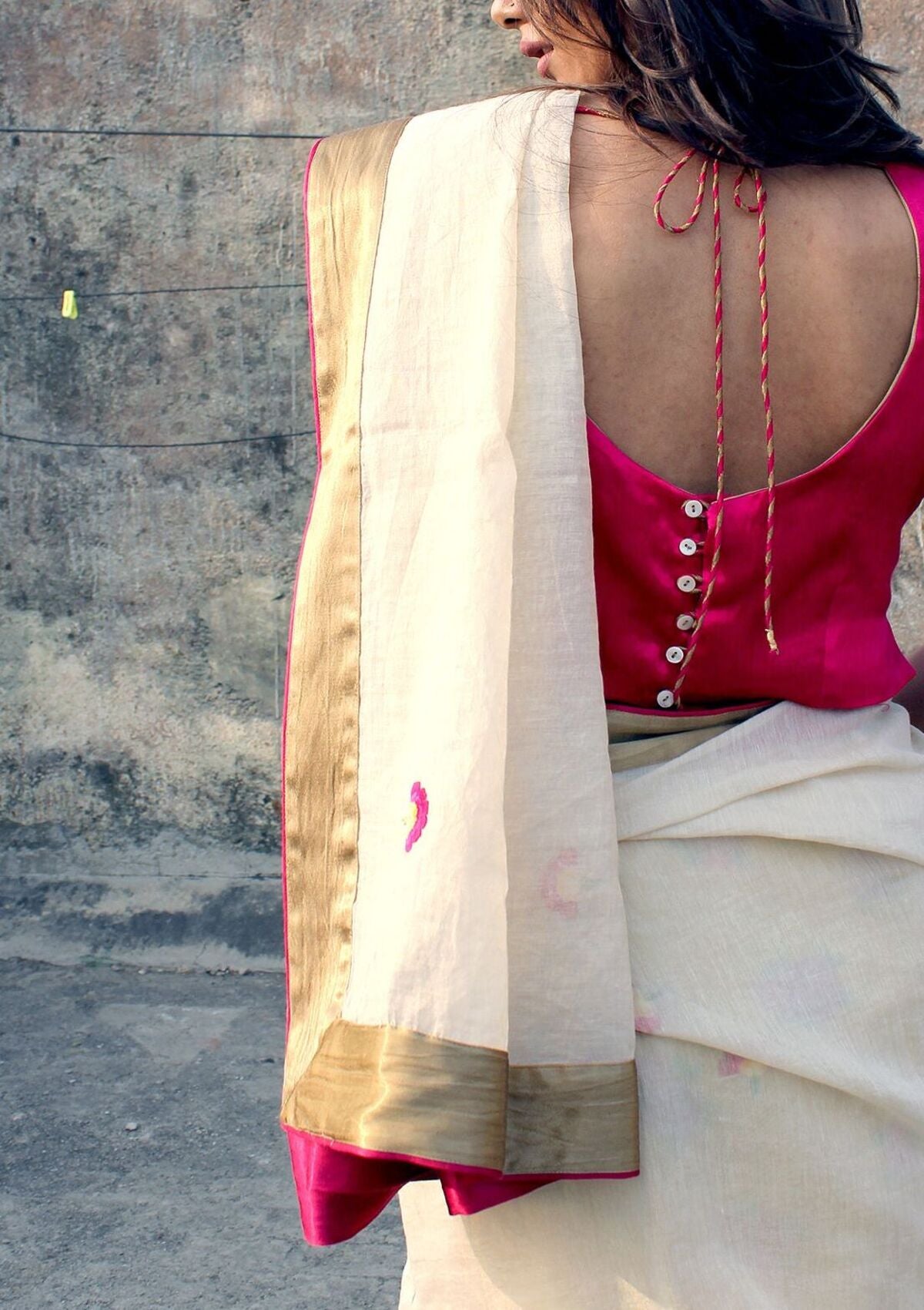 Gandak Gold Tissue Chanderi Saree
