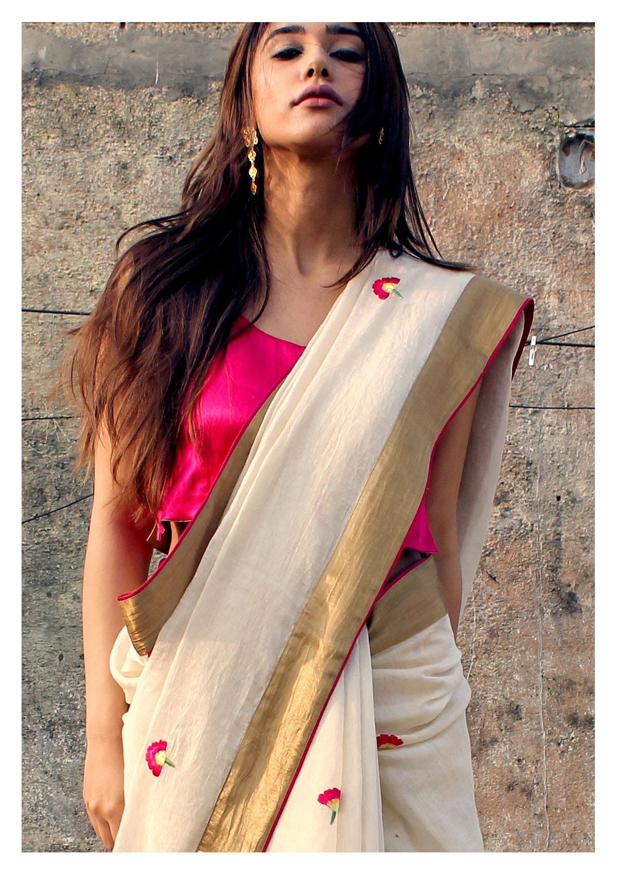 Gandak Gold Tissue Chanderi Saree