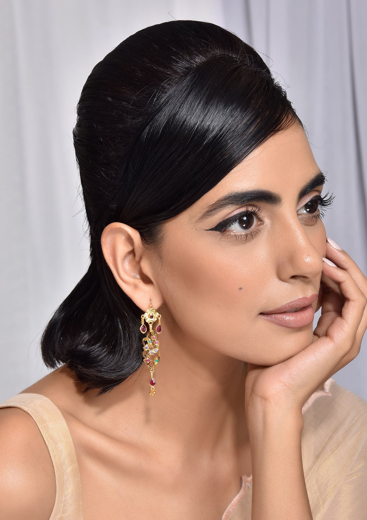 Shubhra Gold Tone Silver Earrings main image 1