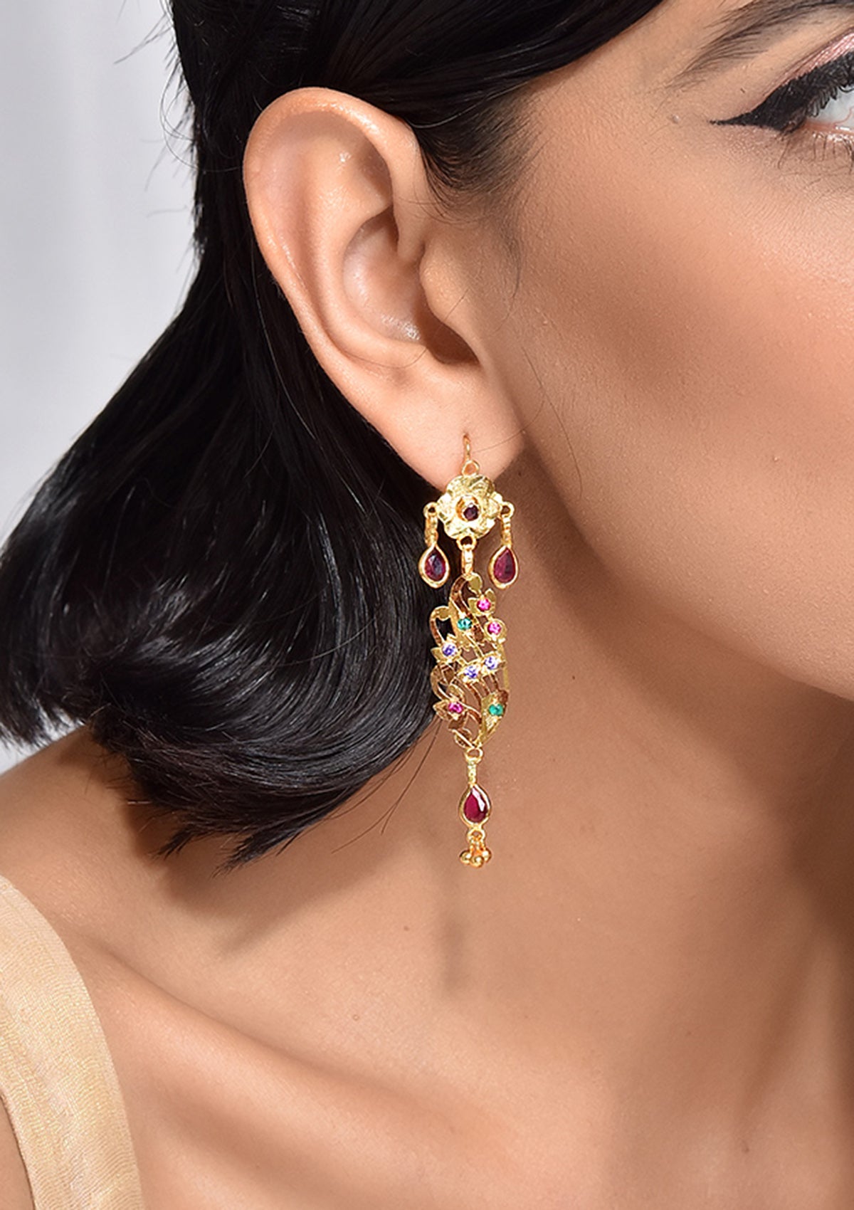 Ganga Gold Tone Silver Earrings