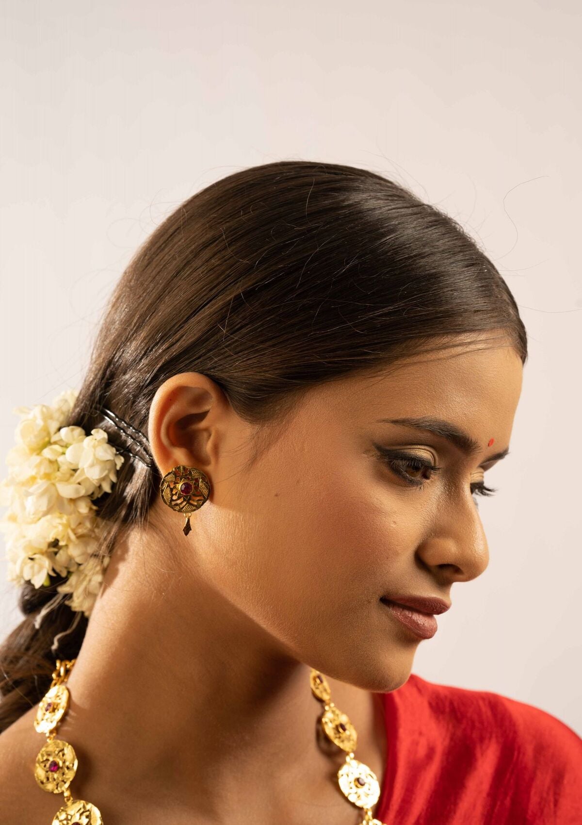 Kalpana Gold Tone Silver Earrings