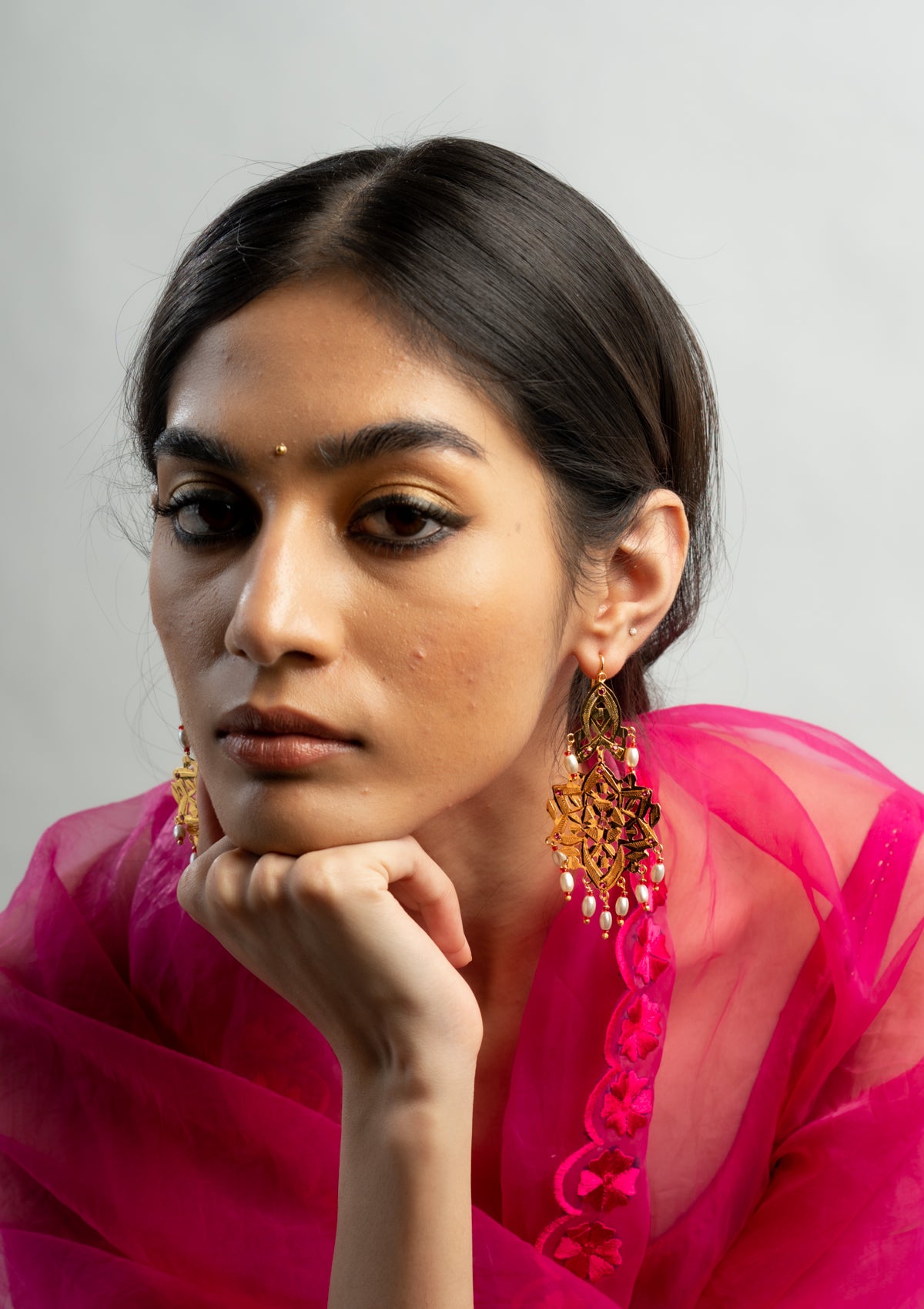 Gopi Gold Tone Silver Earrings