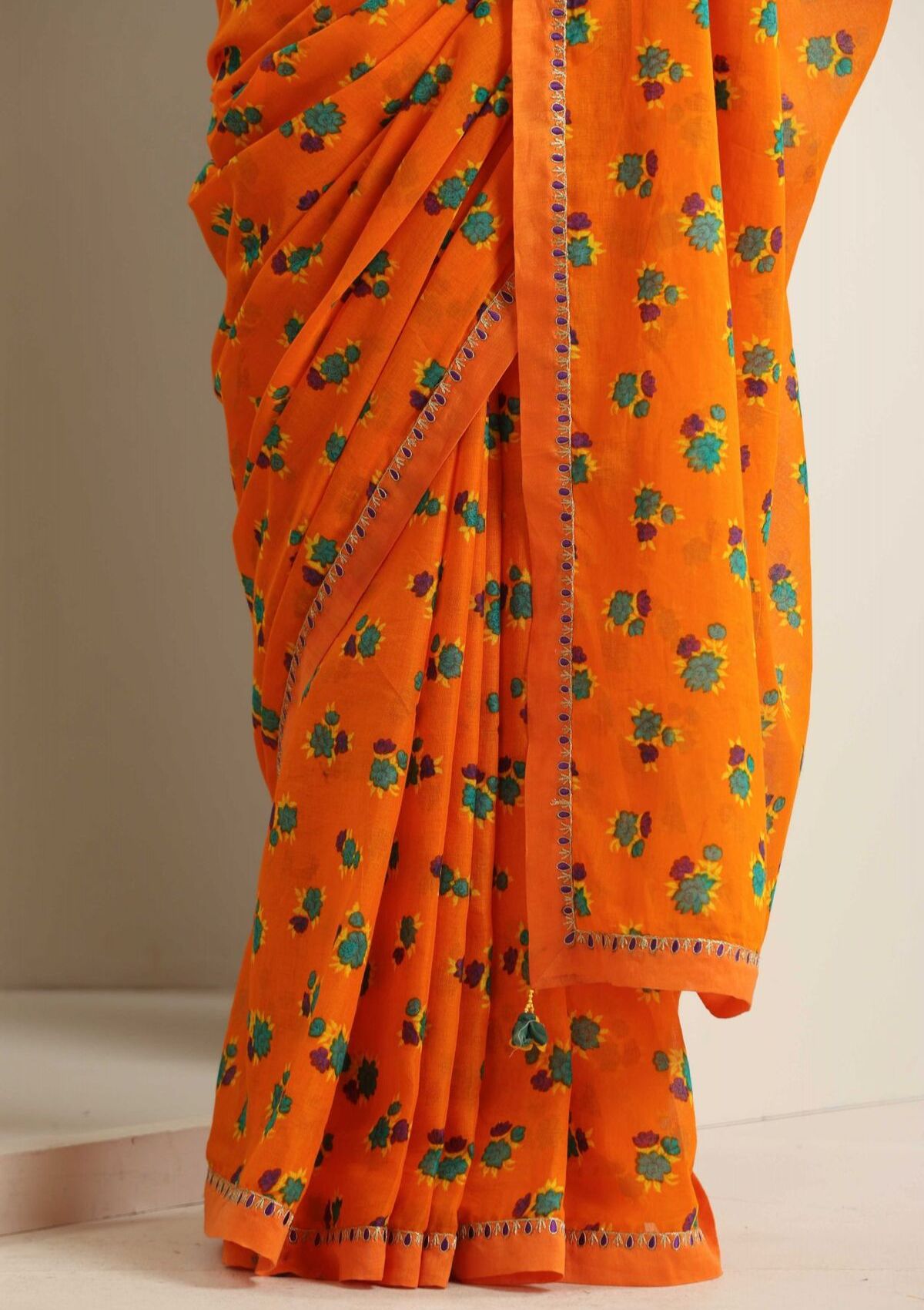 Gorakhpur Orange Cotton Saree