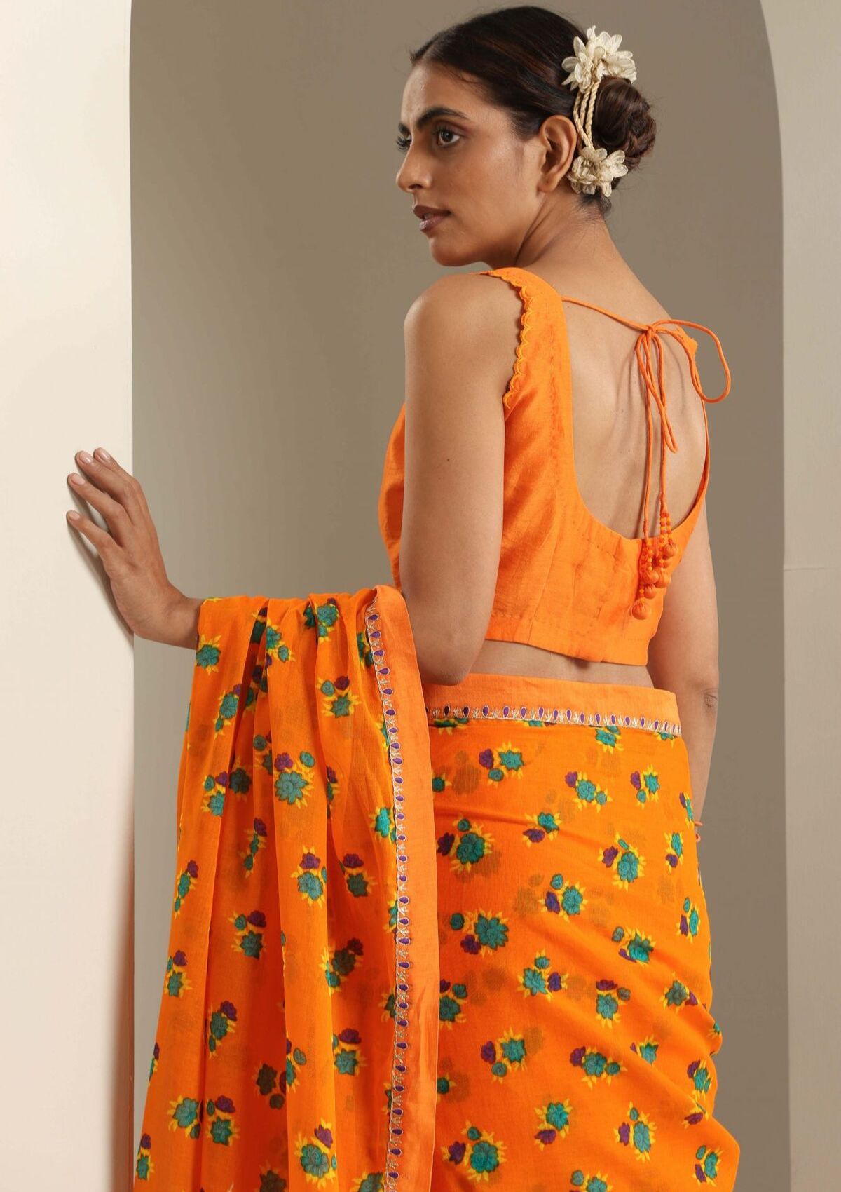 Gorakhpur Orange Cotton Saree