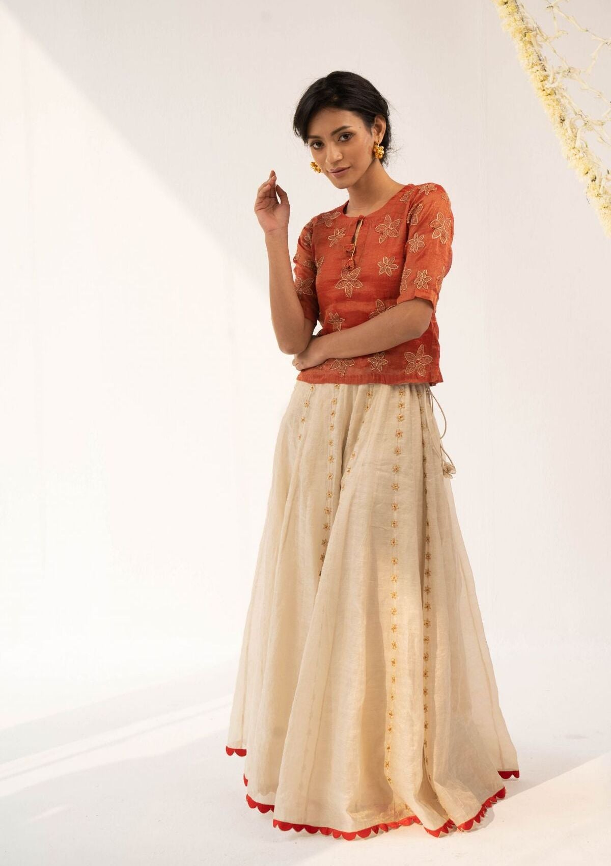Heera Gold Tissue Chanderi Sharara