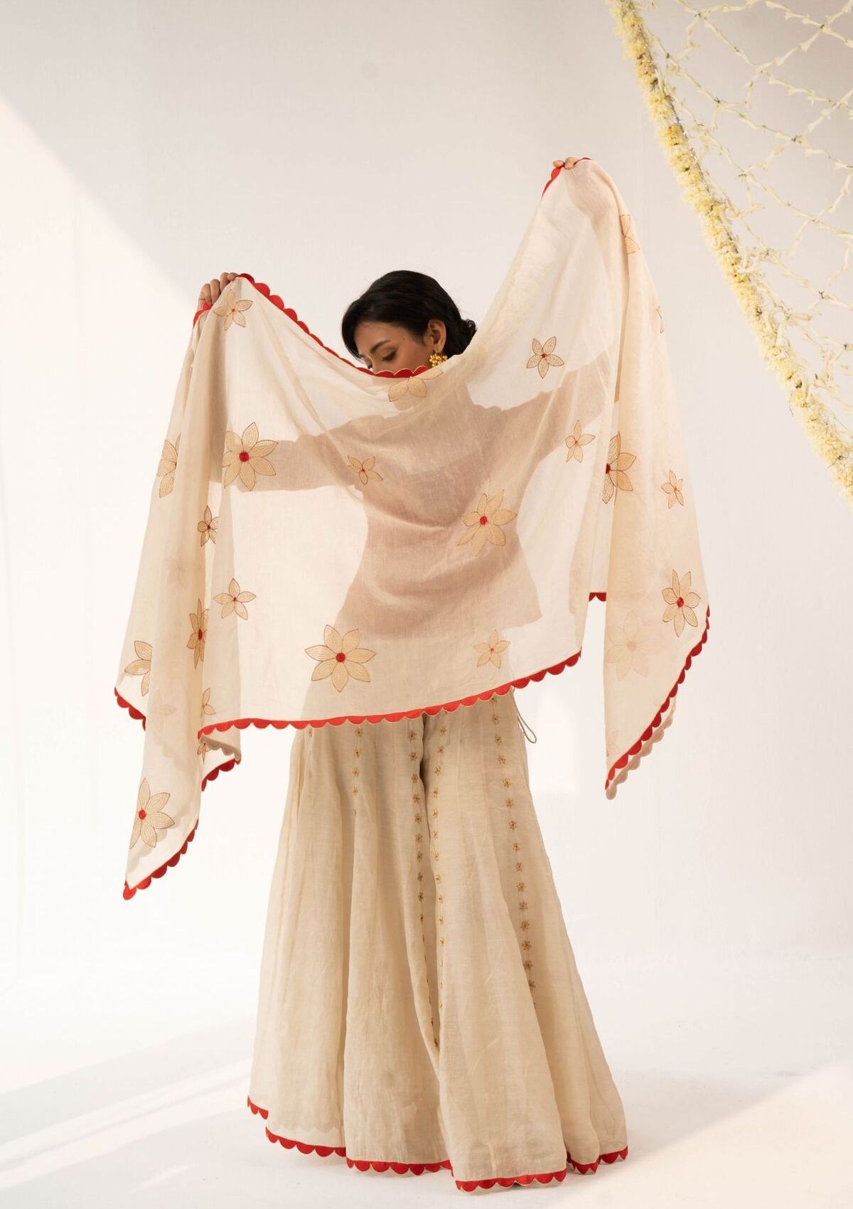 Heera Gold Tissue Chanderi Sharara