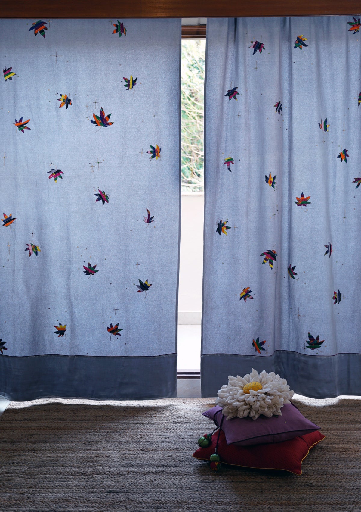 Hippie Grey Canvas Curtain