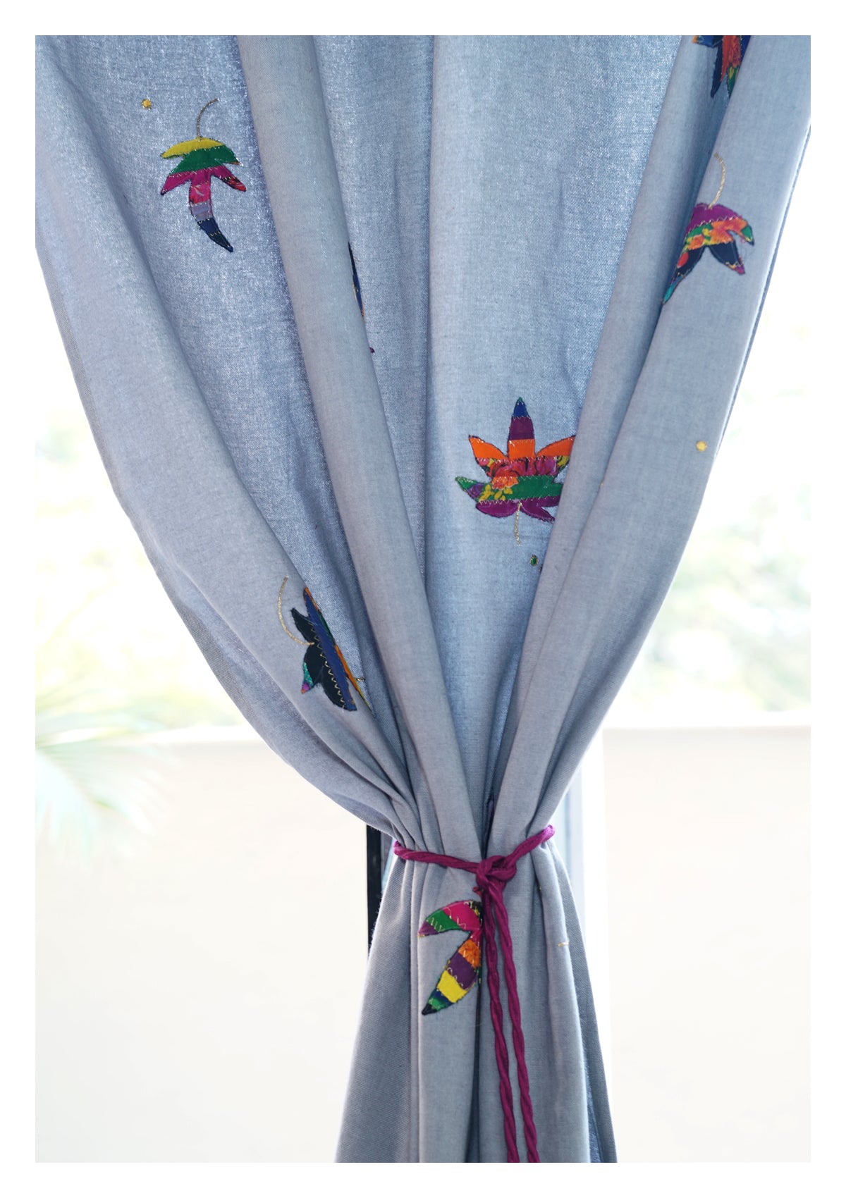 Hippie Grey Canvas Curtain