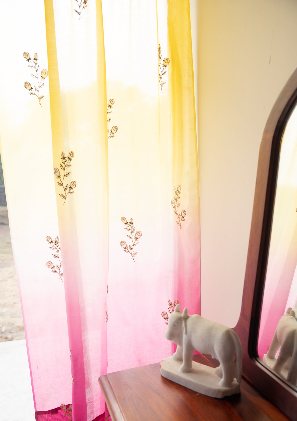 Hulya Shaded Sheer Chanderi Curtain