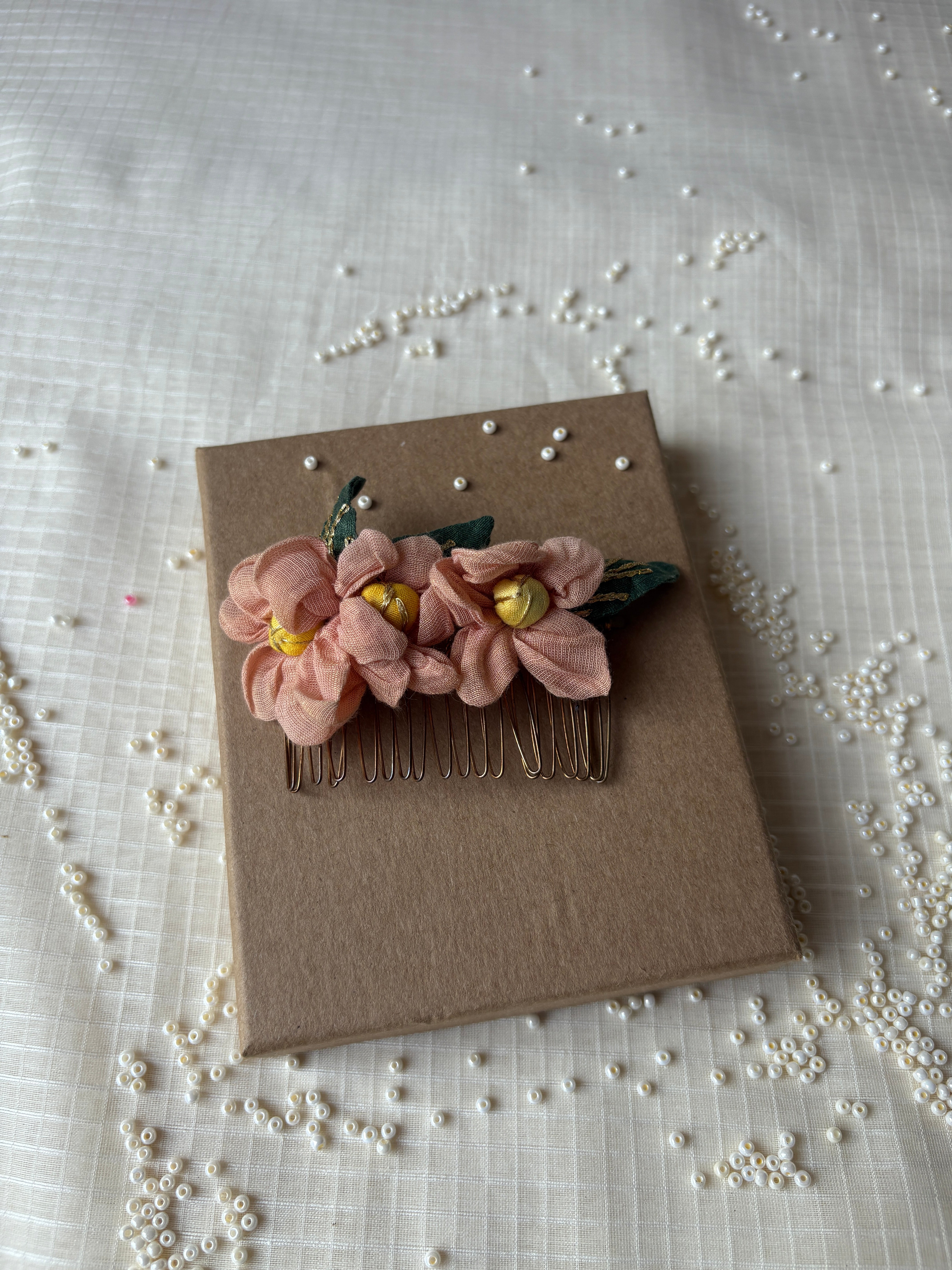 Prunus Blossom Floral Comb Clip