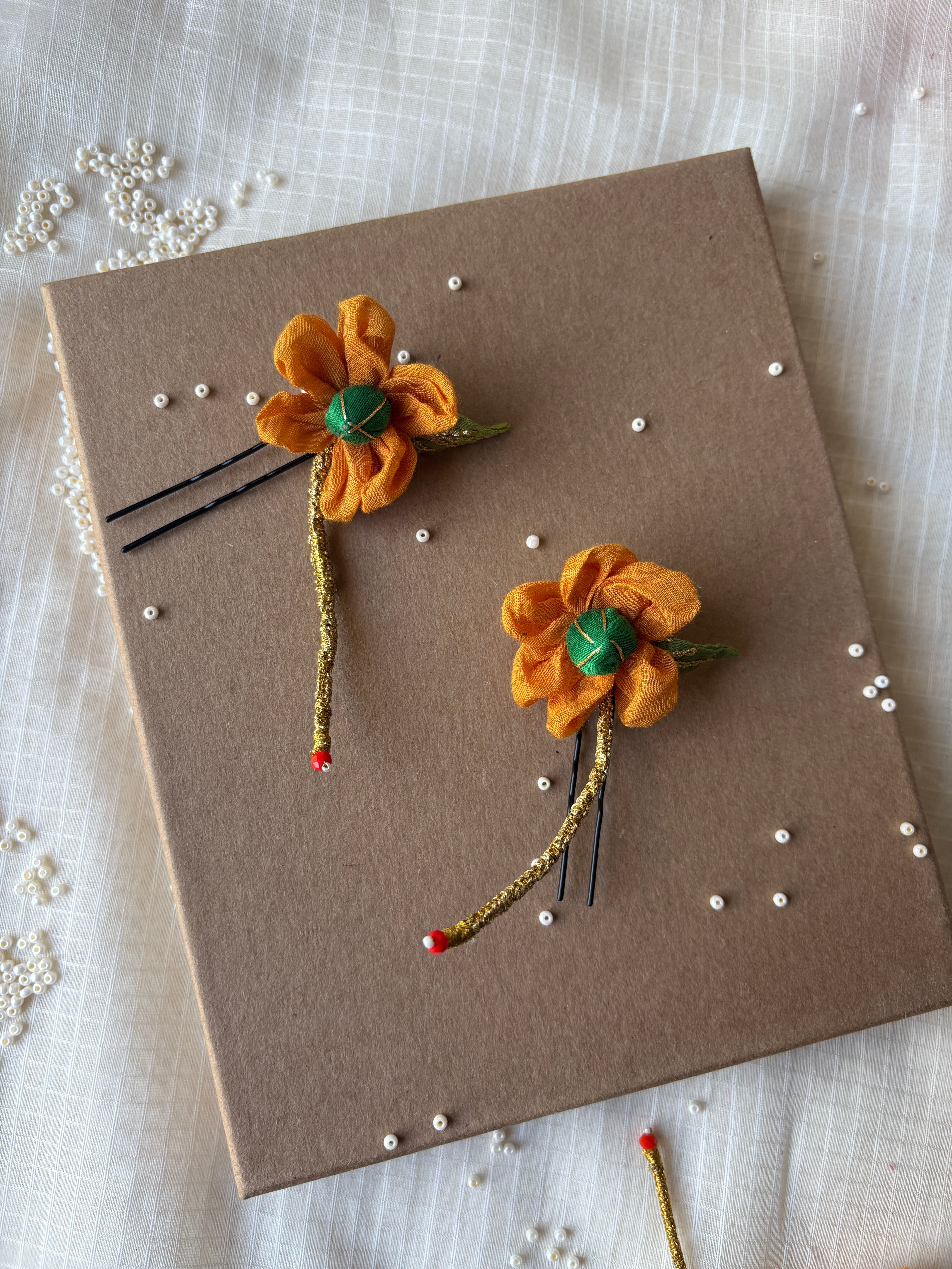 Zinnia Floral Juda Pins (Set of 2)