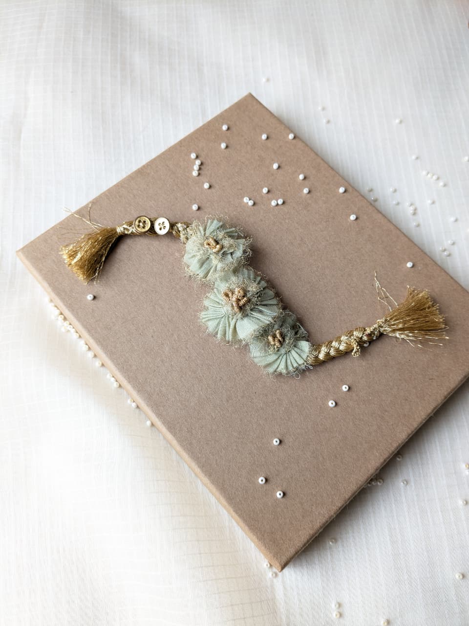 Azure Glow Floral Wristlet