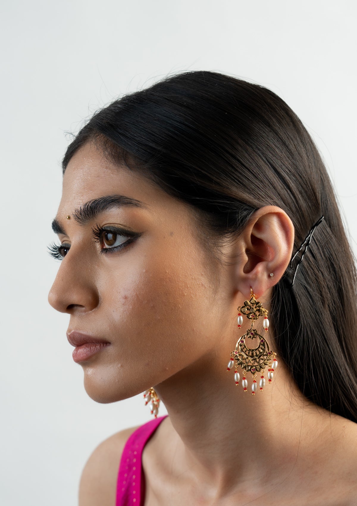 Janaki Gold Tone Silver Earrings