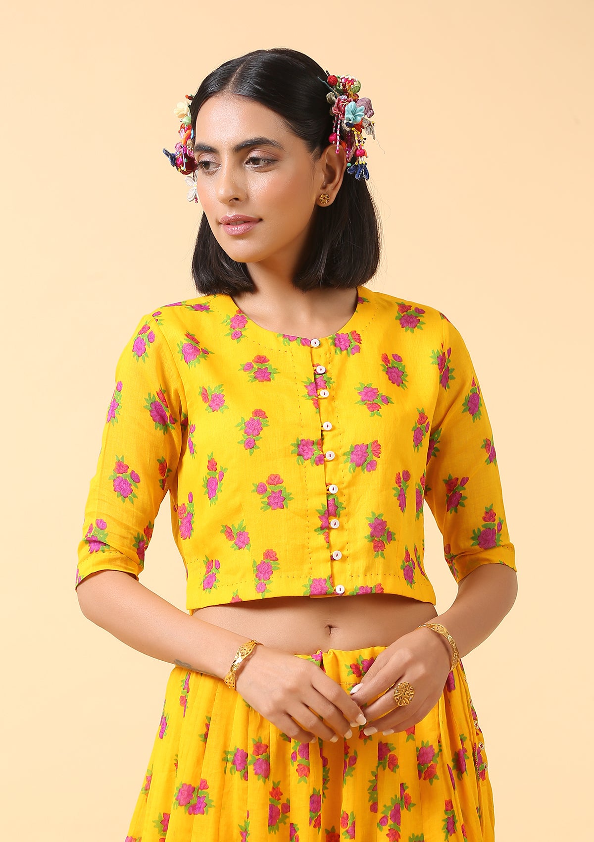 Jhelum Cotton Skirt Blouse Dupatta Set