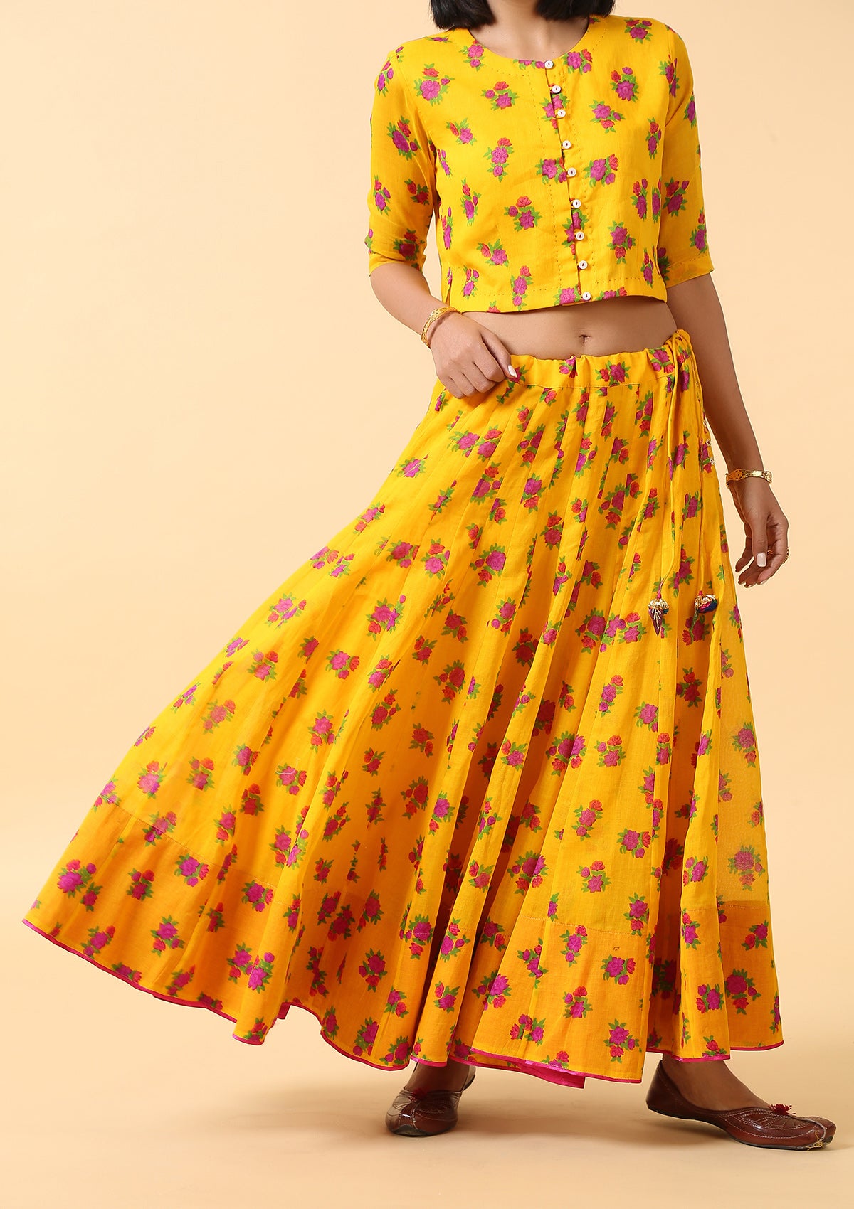 Jhelum Cotton Skirt Blouse Dupatta Set
