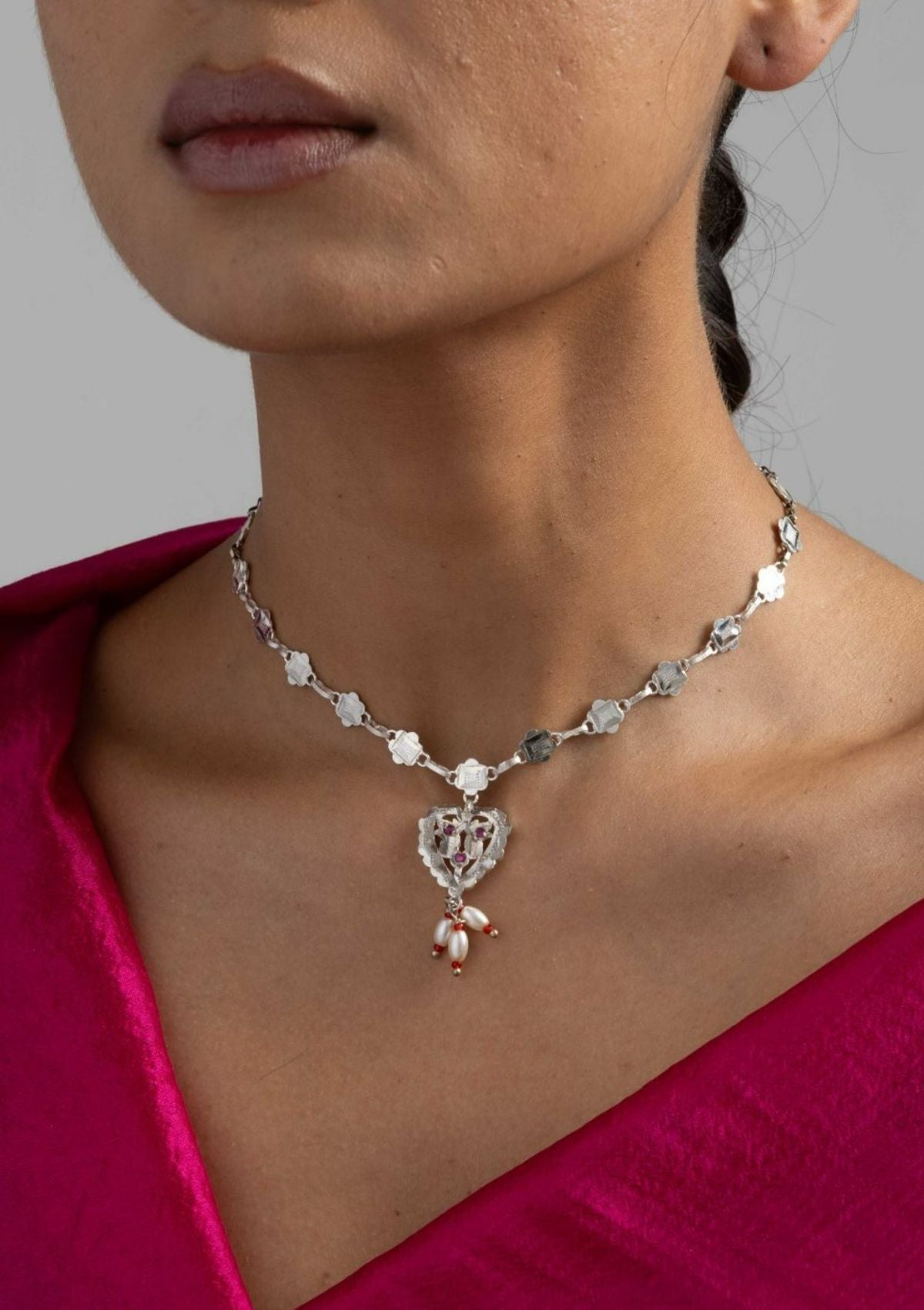 Pihu Gold Tone Silver Necklace main image 1