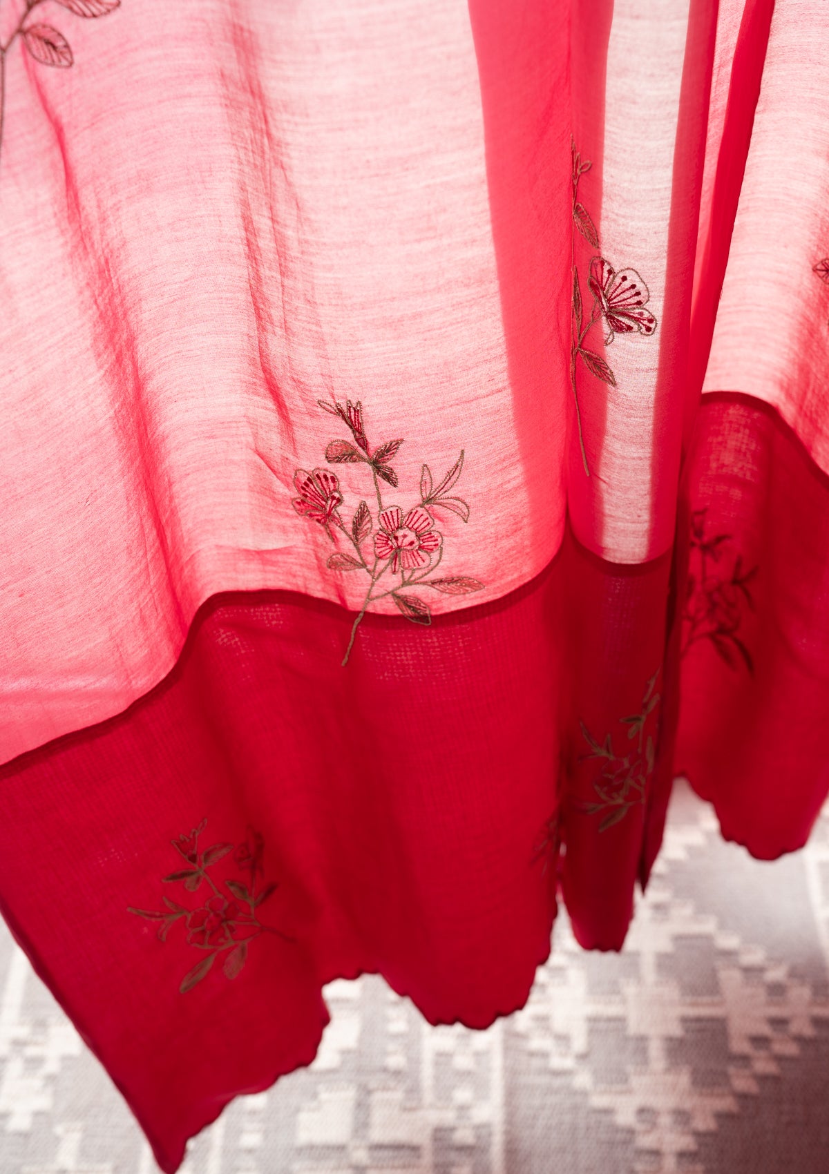 Kairos Pink Chanderi Sheer Curtain