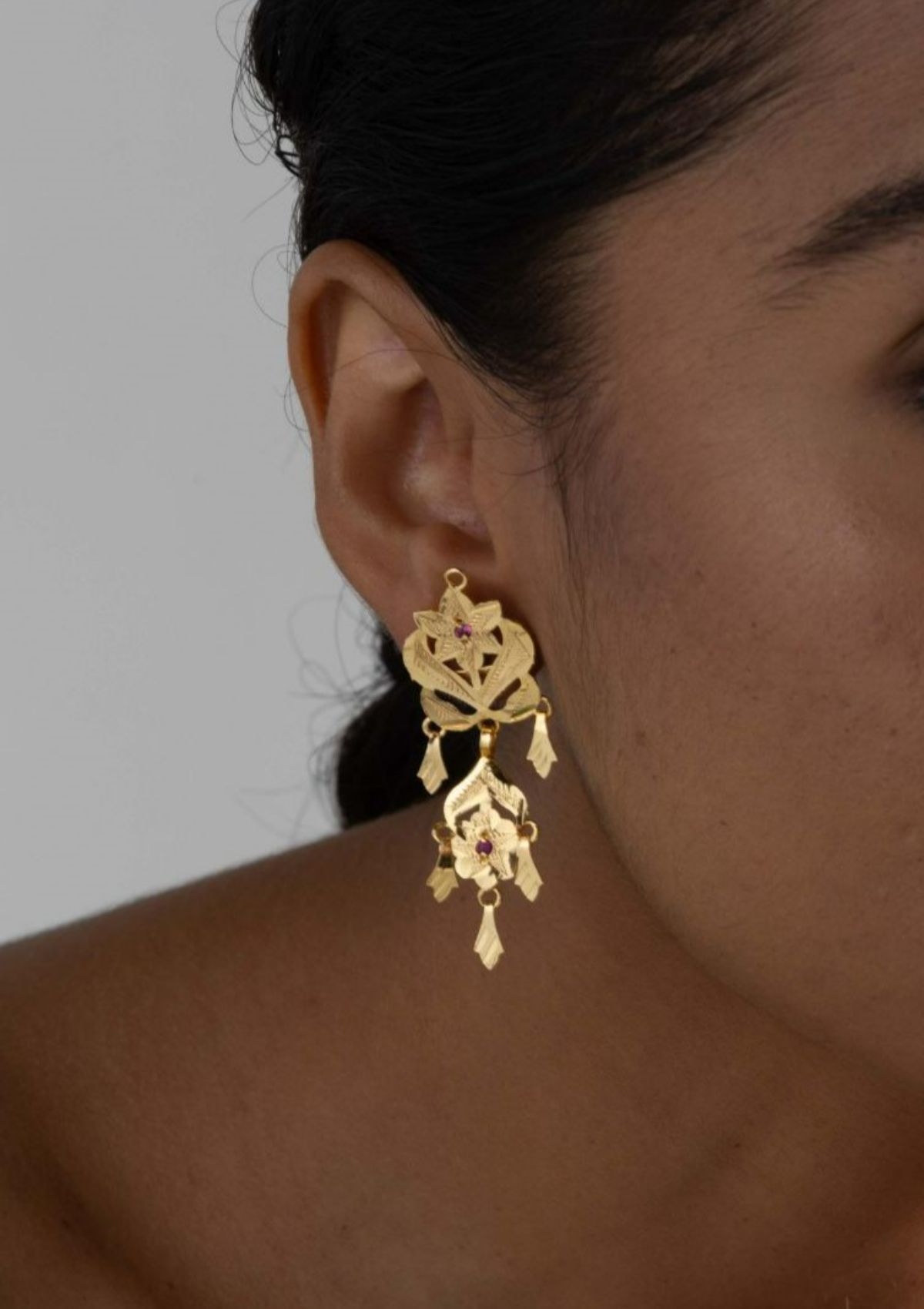 Kashvi Gold Tone Silver Earrings