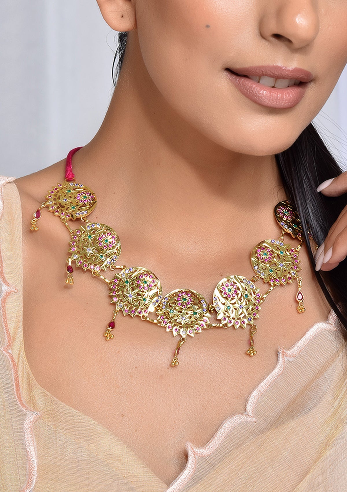 Katha Gold Tone Silver Necklace