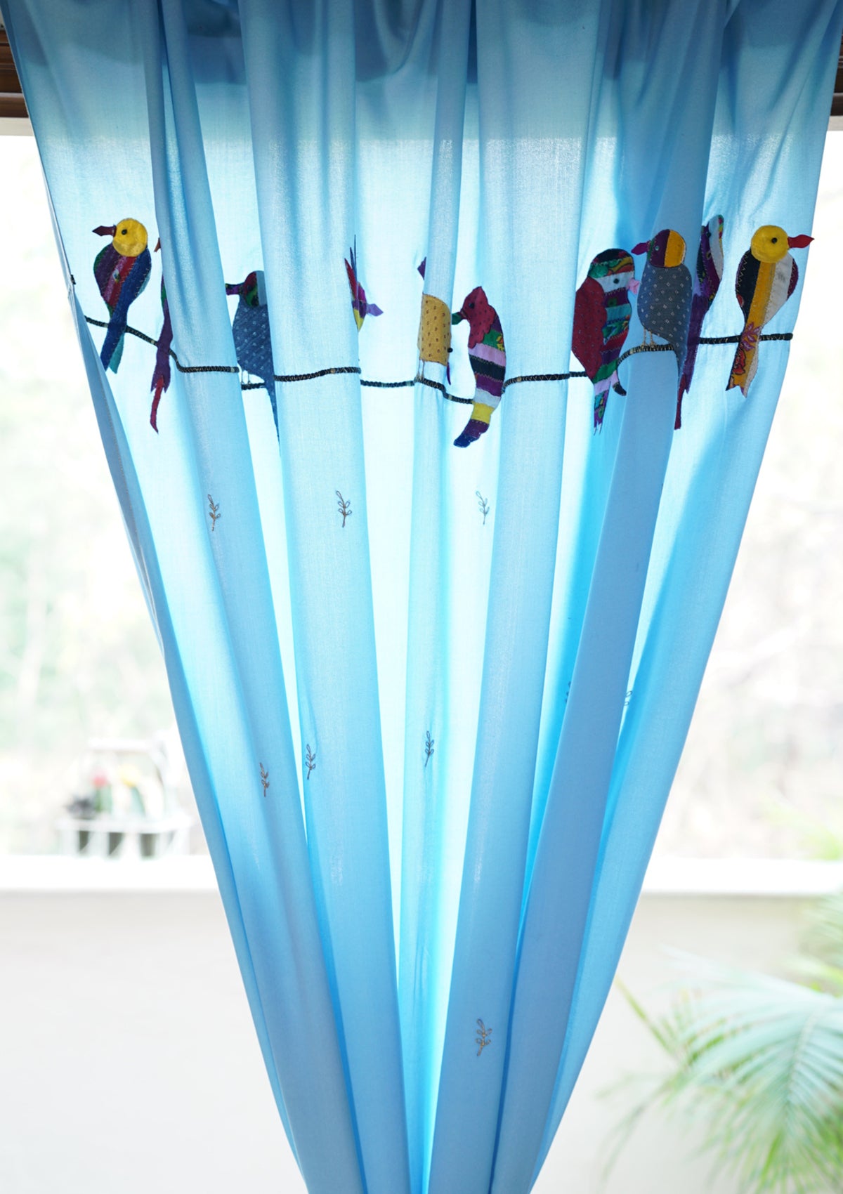 Kingfisher Ombre Blue Cotton Curtain