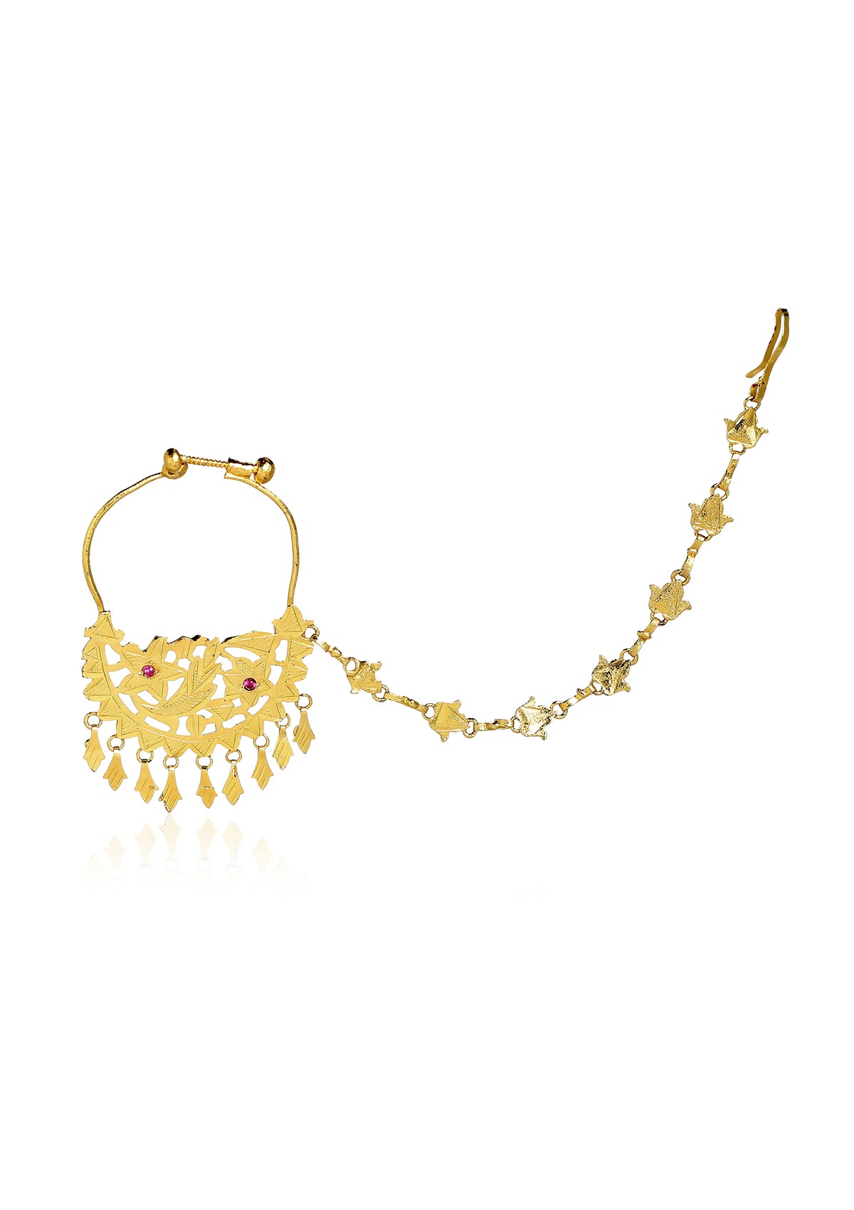 Kishori Gold Tone Silver Nath