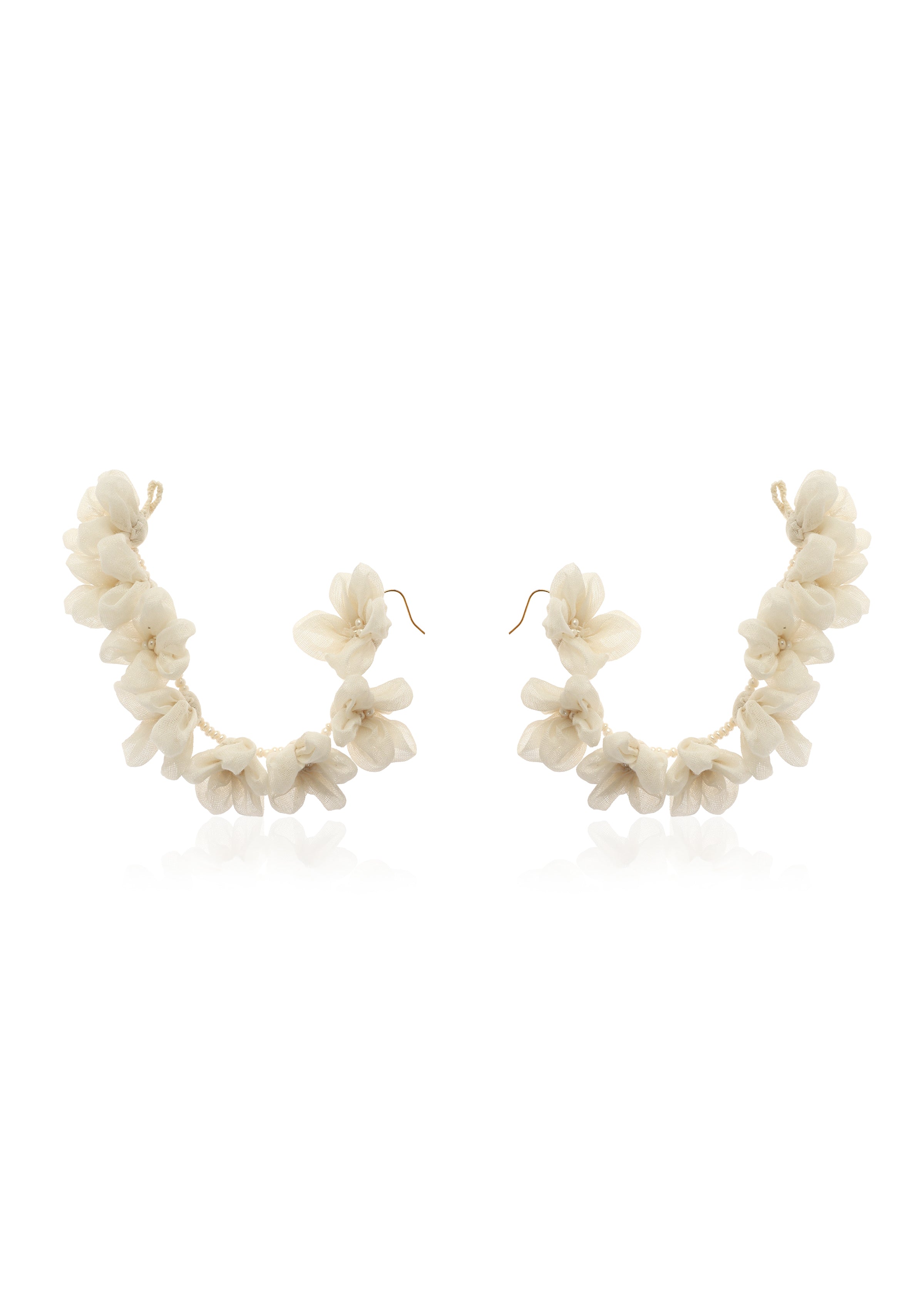 Viola White Textile Earrings