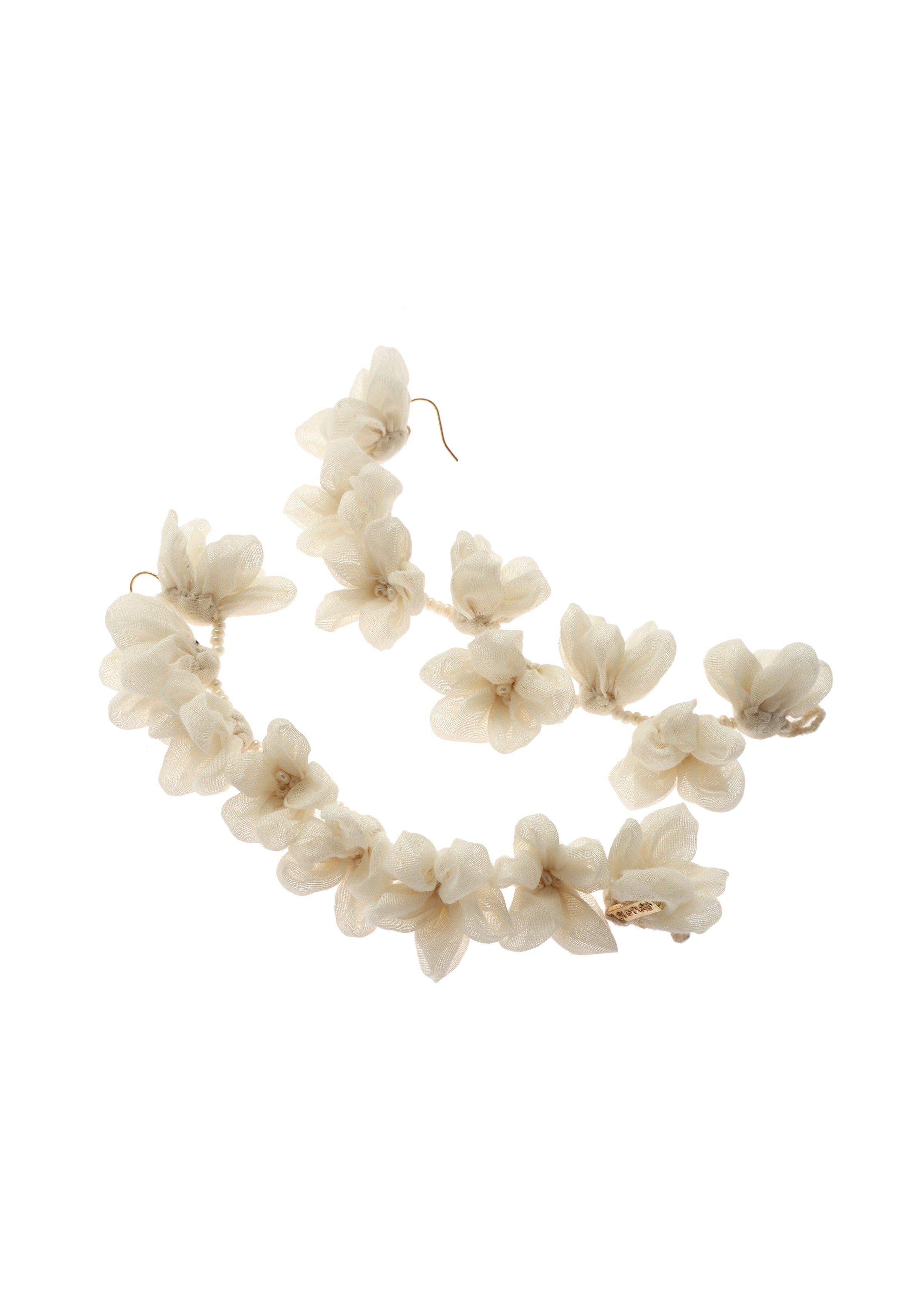 Viola White Textile Earrings