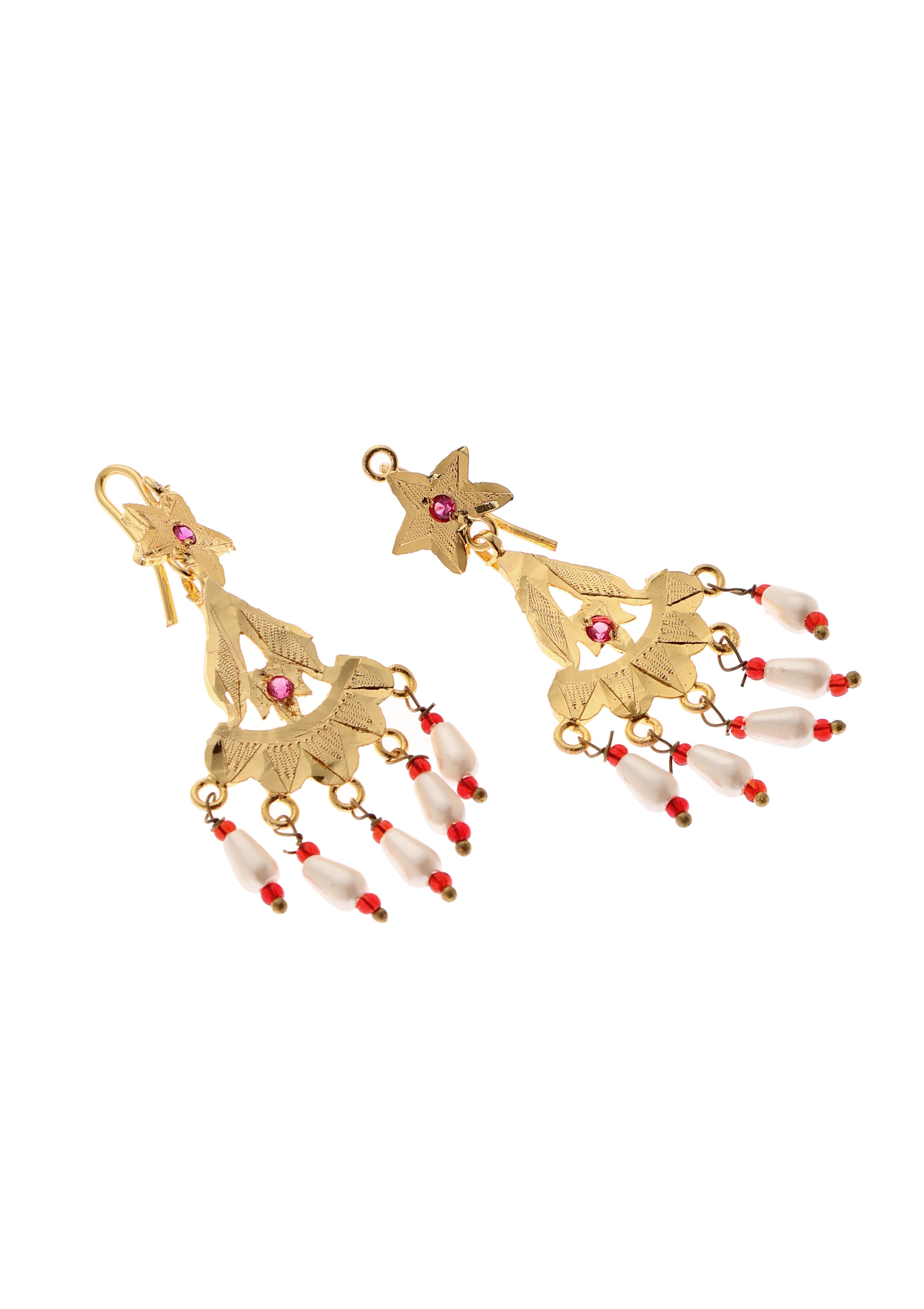 Jheel Gold Tone Silver Earring