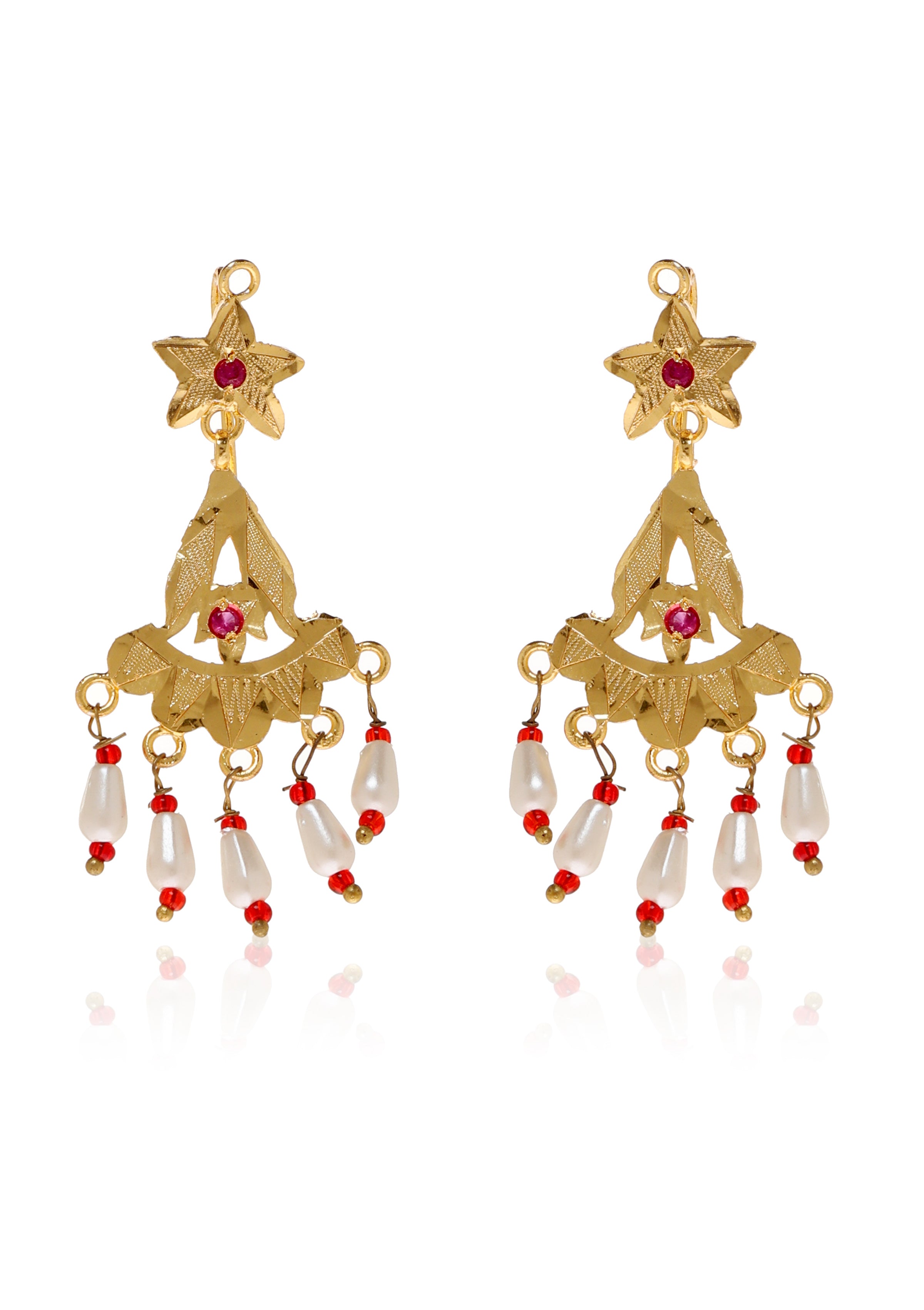 Jheel Gold Tone Silver Earring