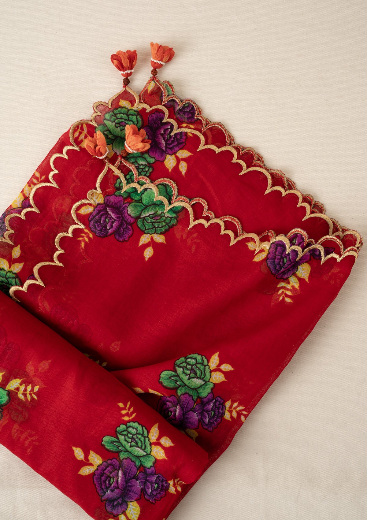 Laali Red Cotton Dupatta