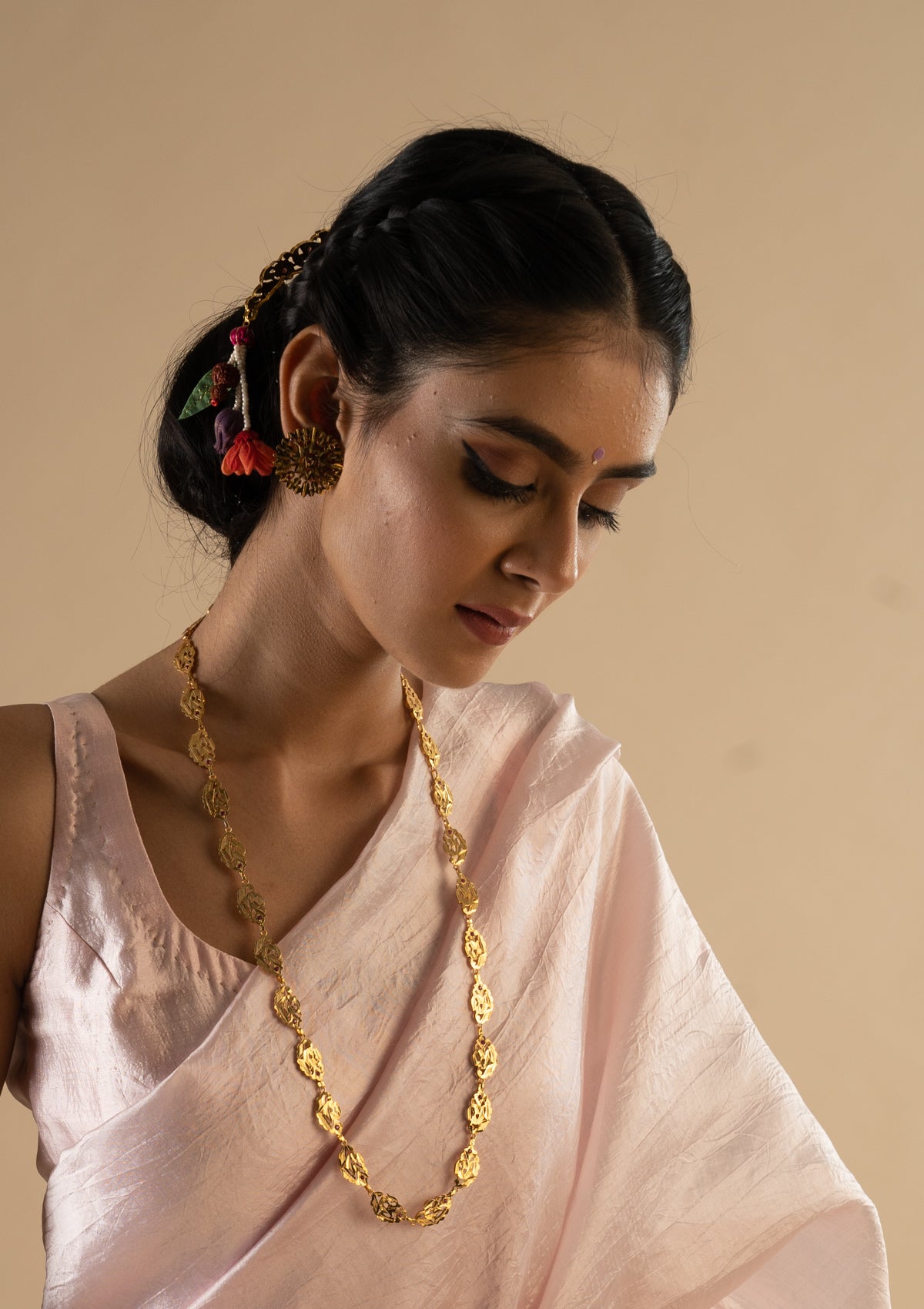 Lalitha Gold tone Silver Necklace