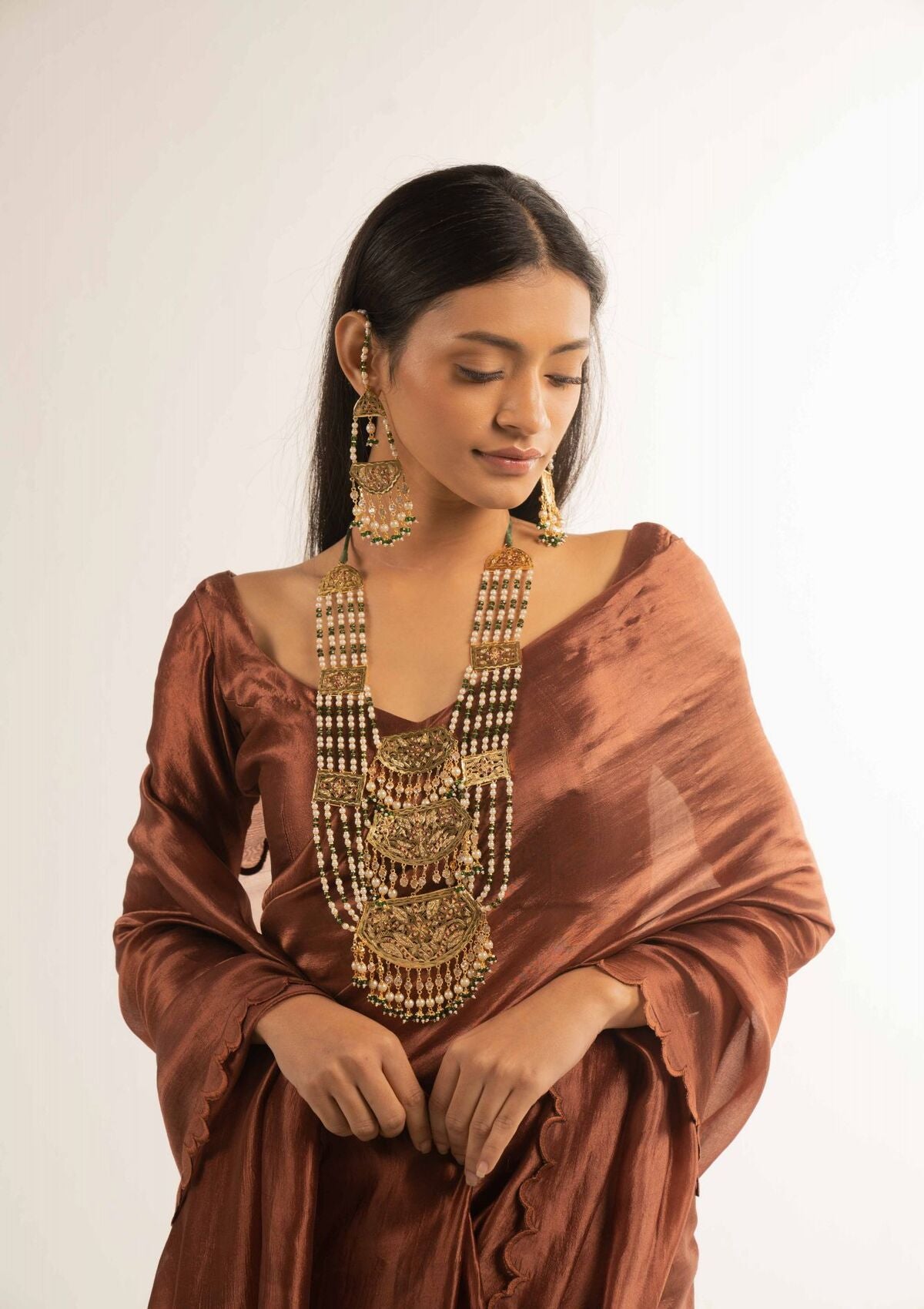 Lambanam Gold Tone Silver Earrings