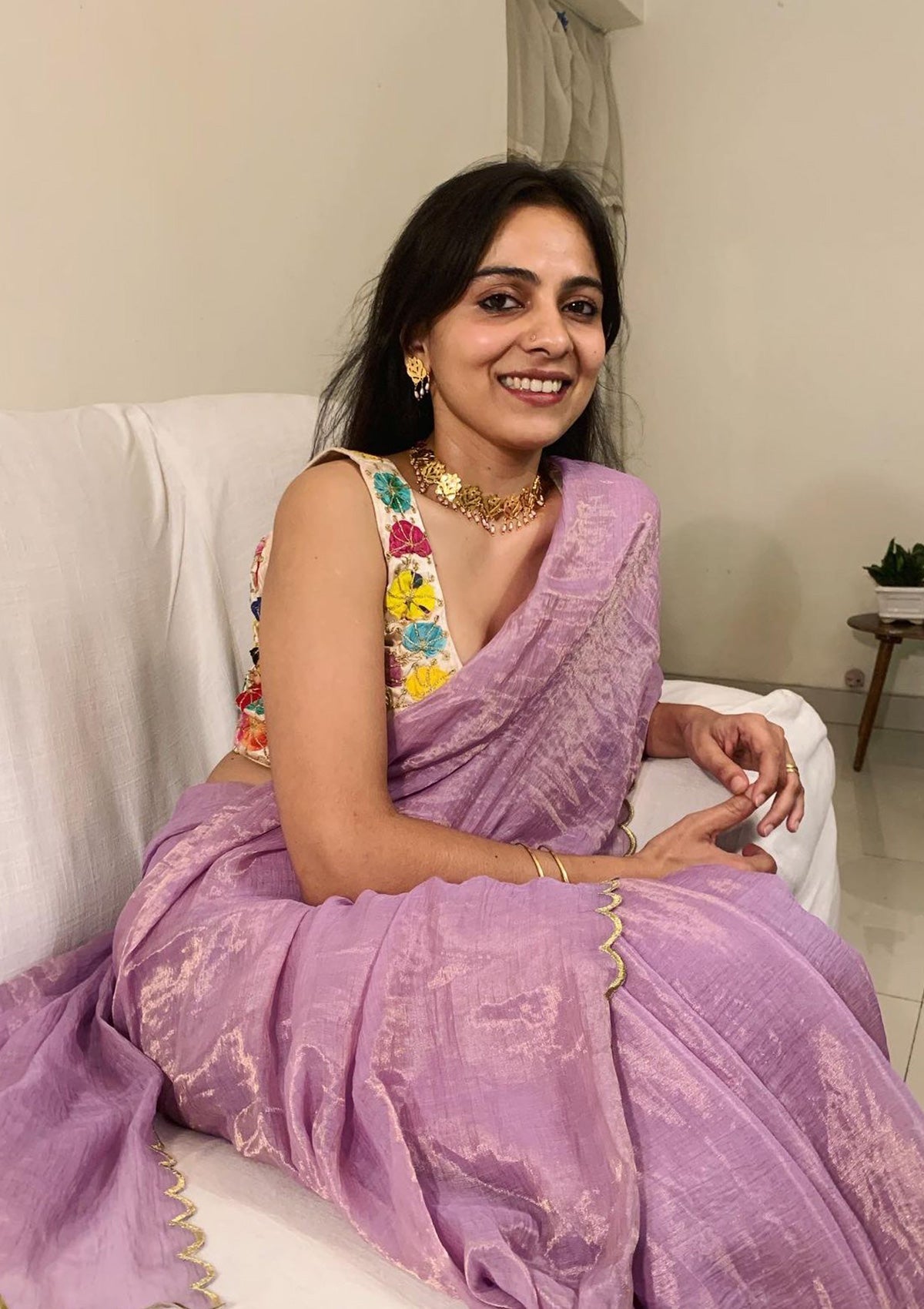 Lavender Lullaby Tissue Chanderi Saree
