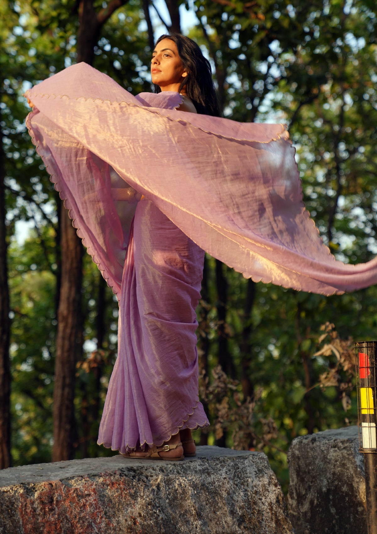 Lavender Lullaby Tissue Chanderi Saree