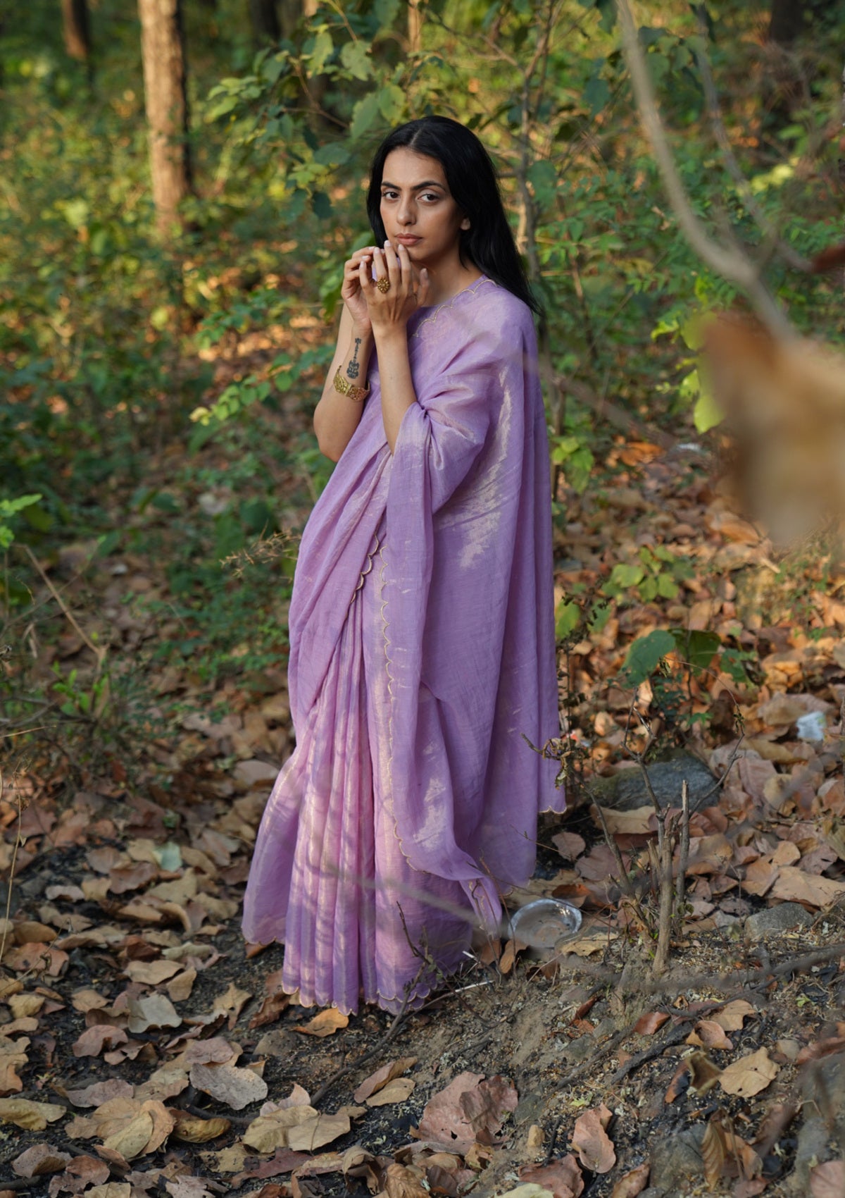 Lavender Lullaby Tissue Chanderi Saree
