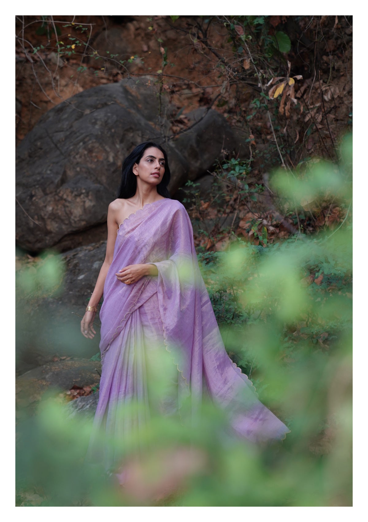 Lavender Lullaby Tissue Chanderi Saree