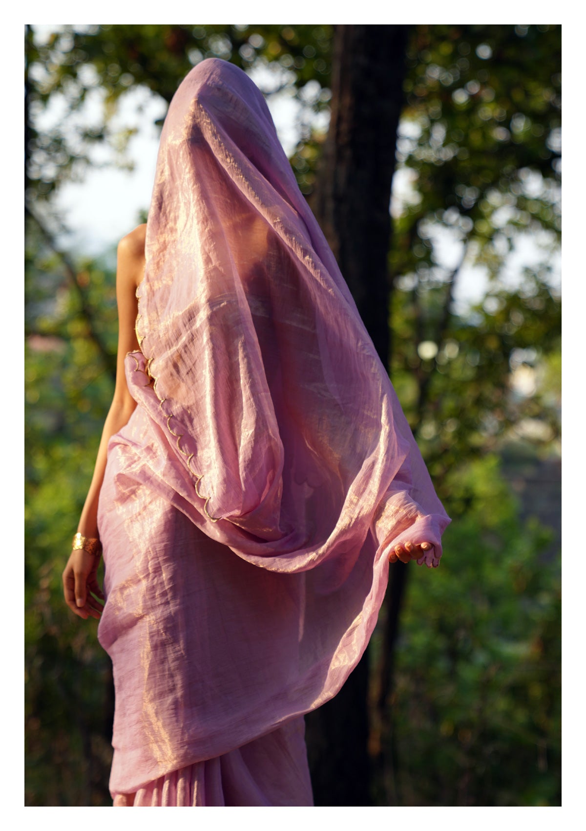 Lavender Lullaby Tissue Chanderi Saree
