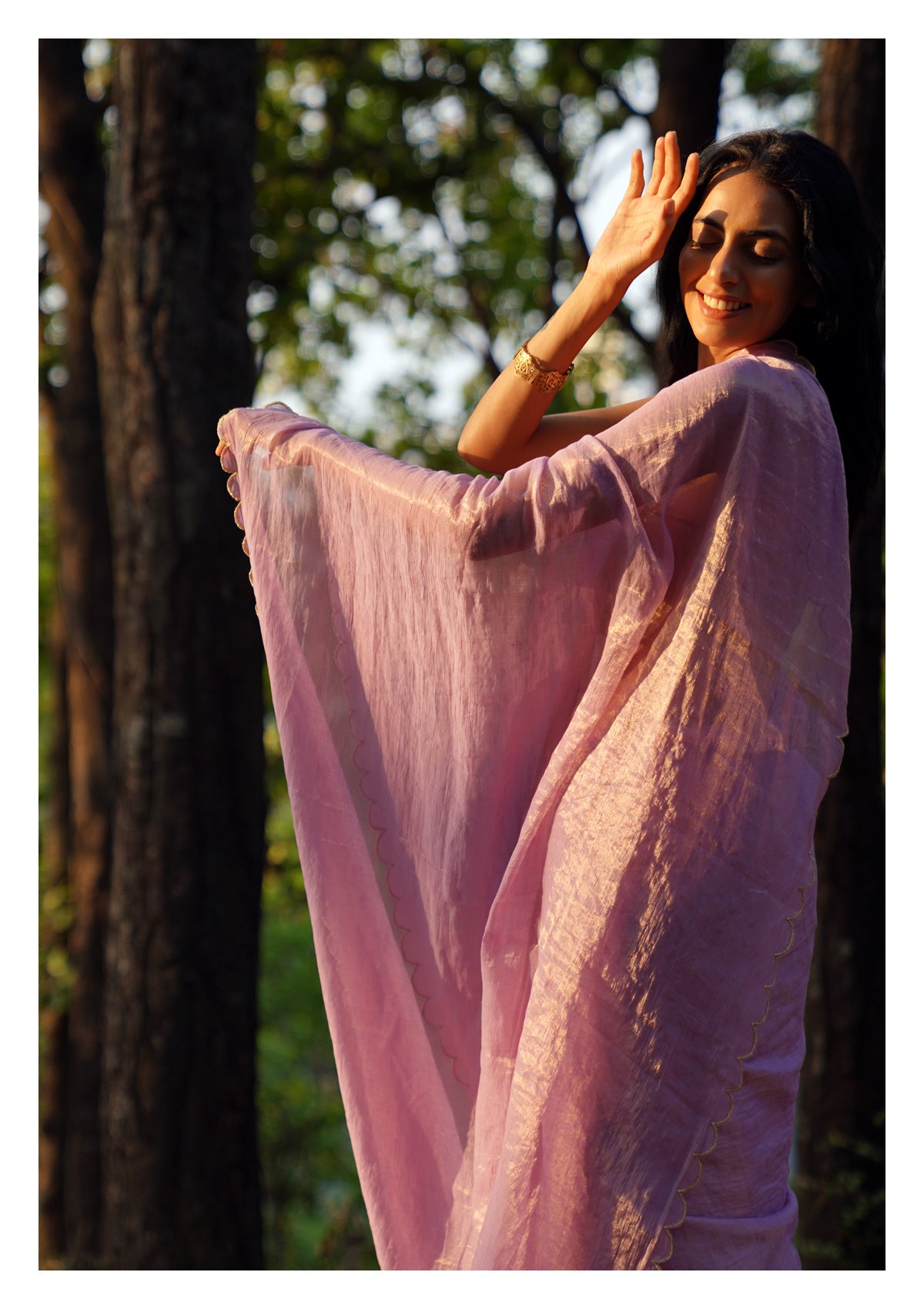 Lavender Lullaby Tissue Chanderi Saree